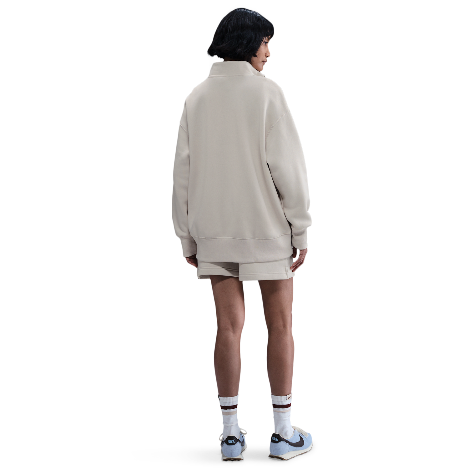 Nike NSW Phoenix Fleece Oversized Long Quarter-Zip - Women's - Lt Orewood Brown/Sail