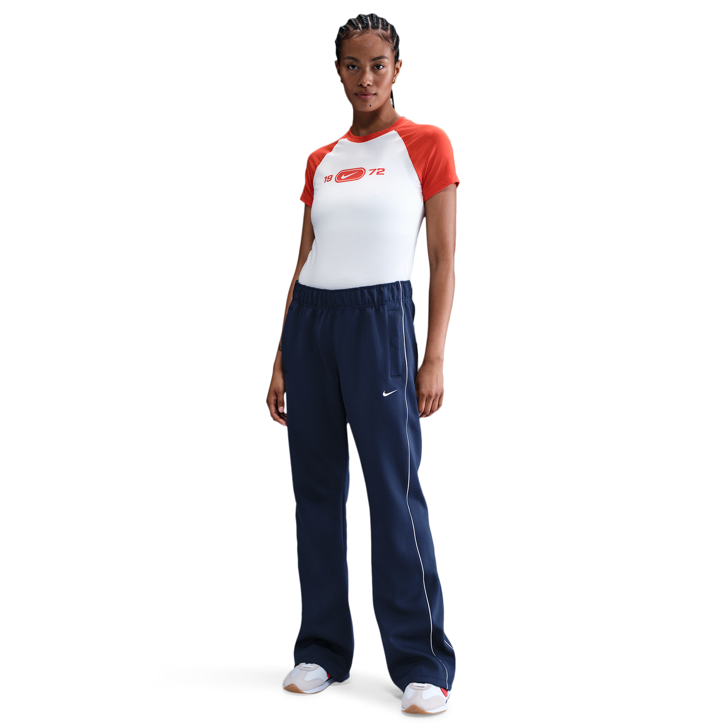 Nike NSW WR Mid Rise Poly Knit Pants - Women's - Sail/Sail/Midnight Navy