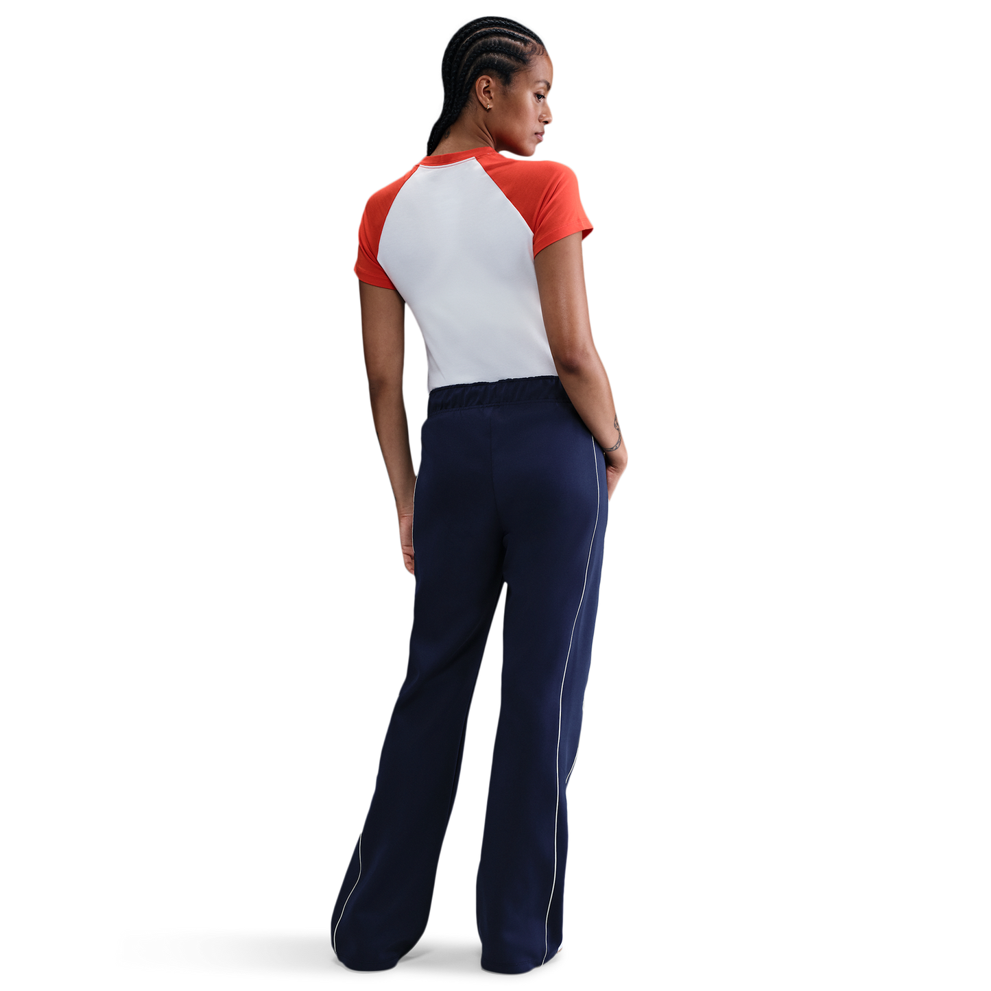 Nike NSW WR Mid Rise Poly Knit Pants - Women's - Sail/Sail/Midnight Navy