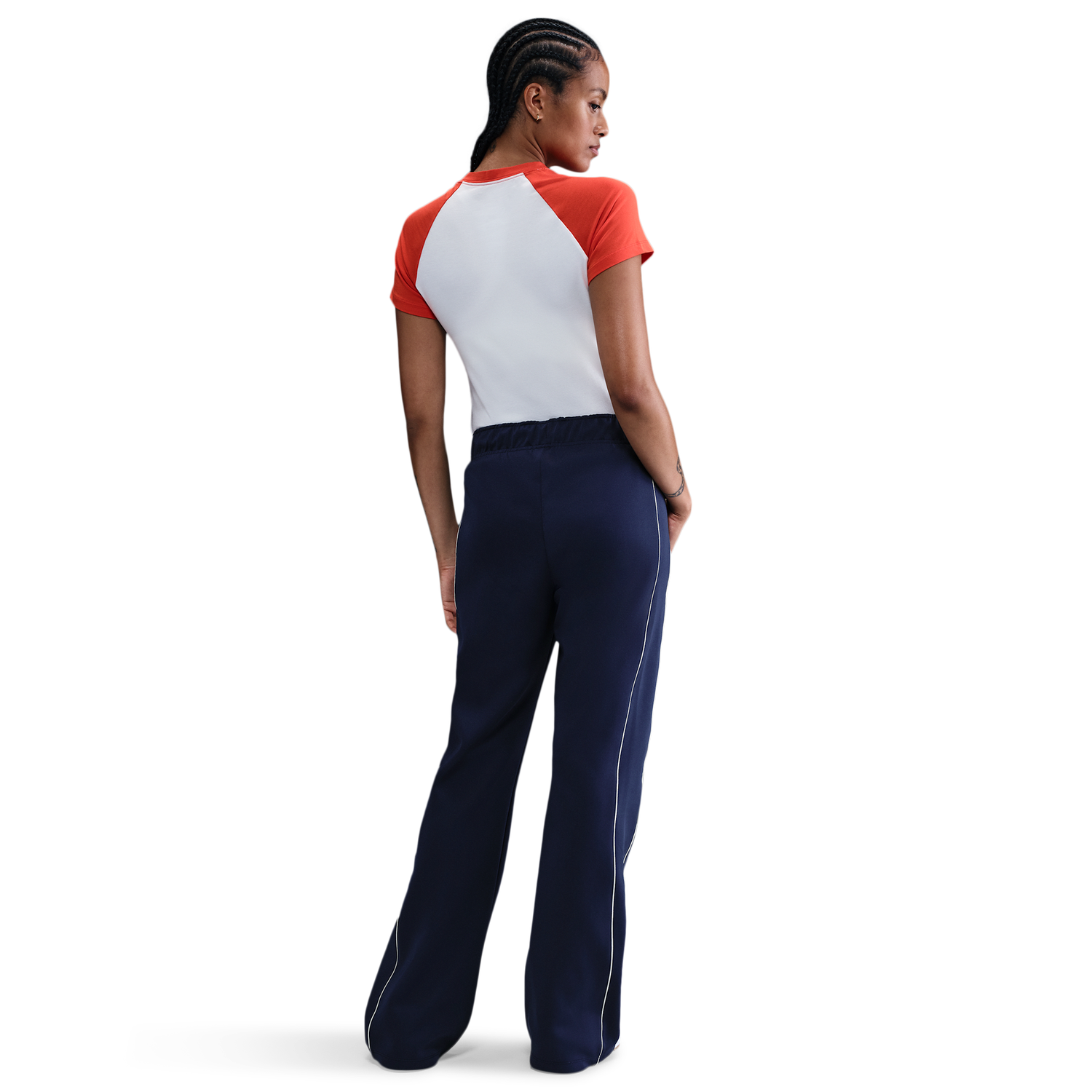 Nike NSW WR Mid Rise Poly Knit Pants - Women's - Sail/Sail/Midnight Navy