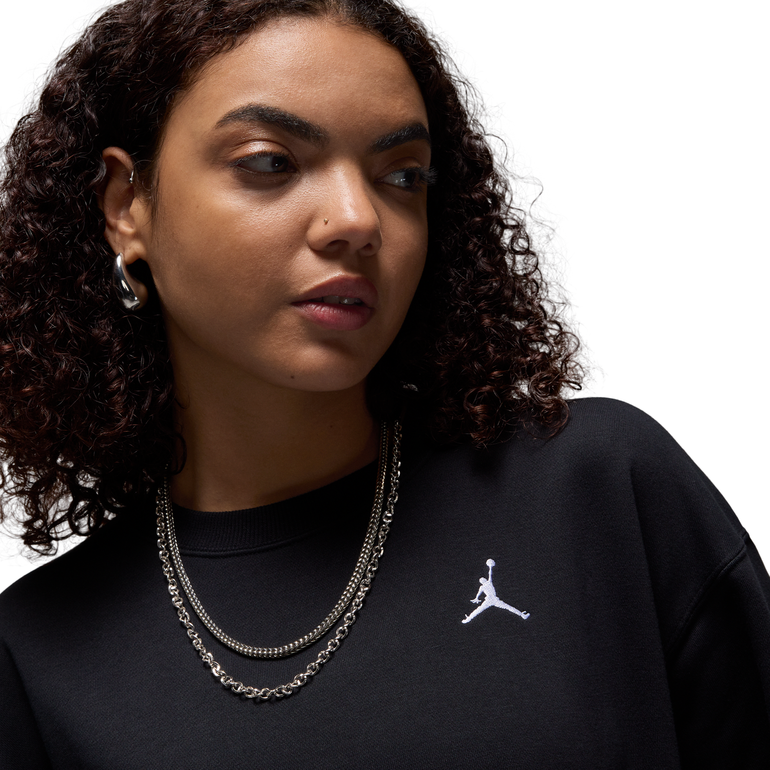 Jordan Brooklyn Fleece Flight Crew - Women's - White/Black