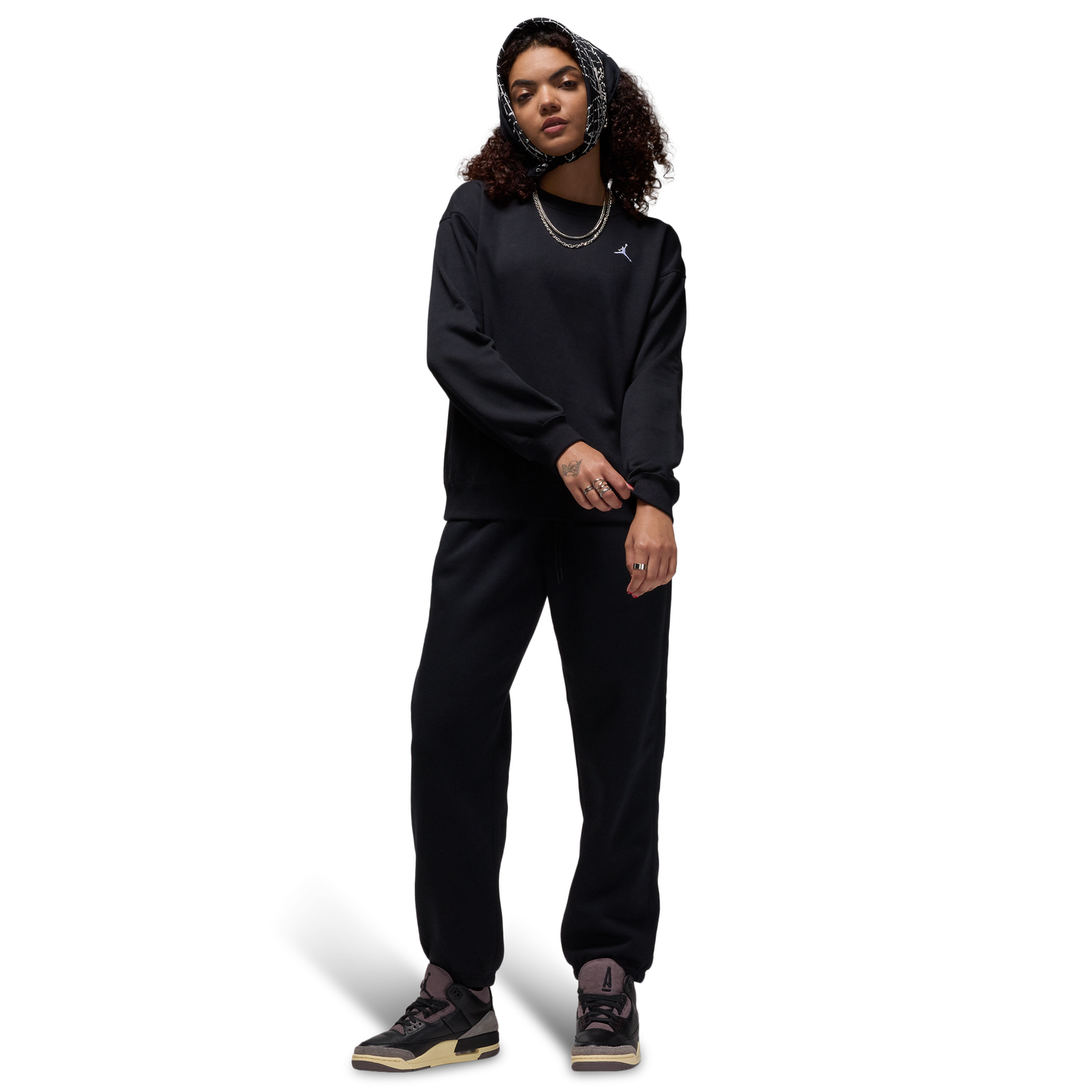 Jordan Brooklyn Fleece Flight Crew - Women's - White/Black