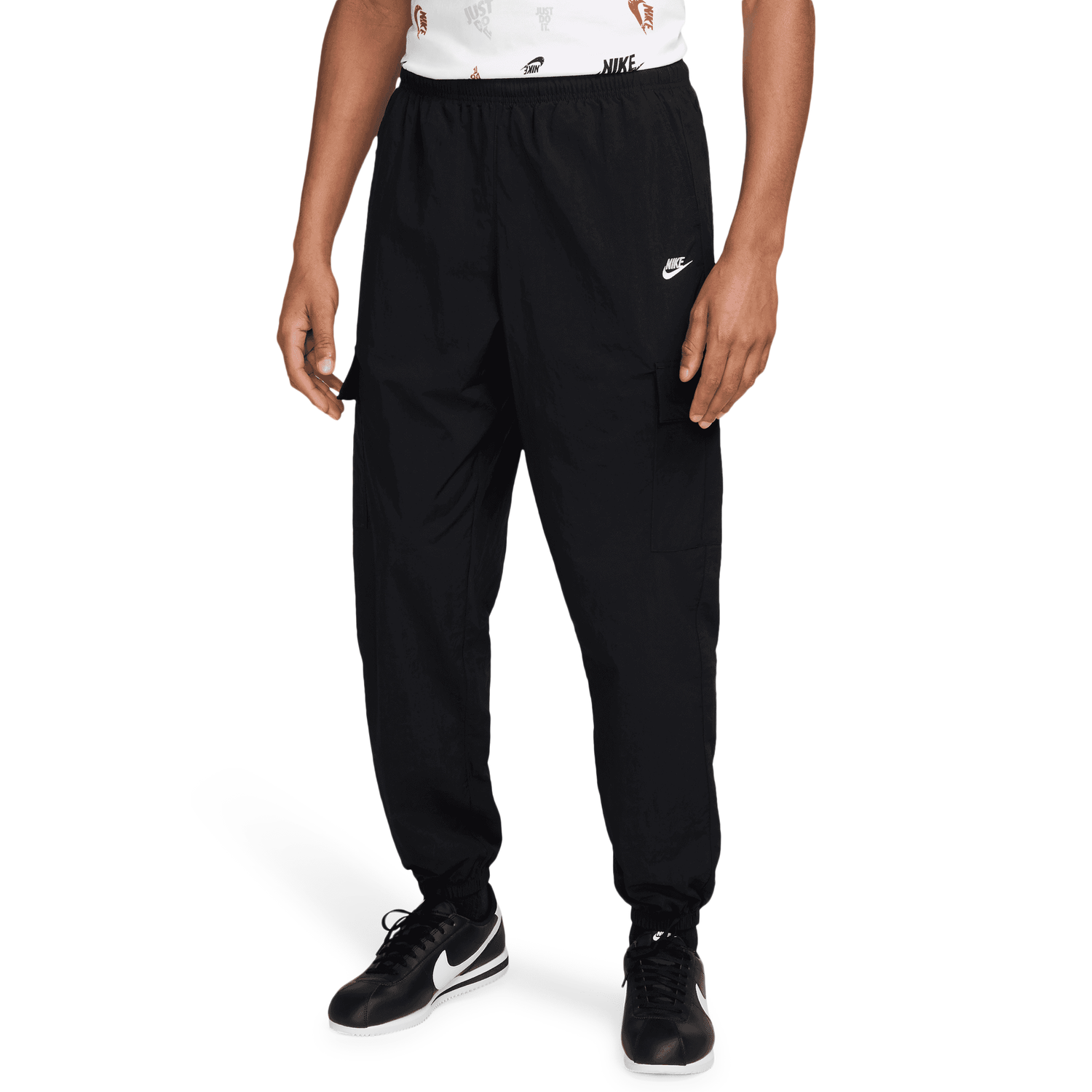 Nike Club Woven Cargo Pants - Men's - Black/White
