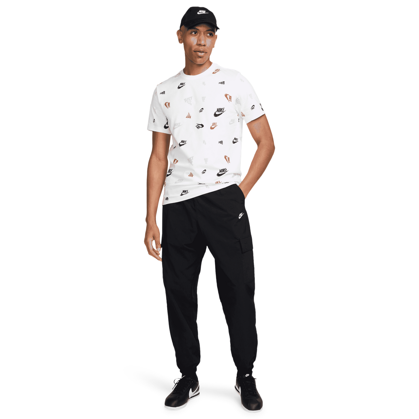 Nike Club Woven Cargo Pants - Men's - Black/White