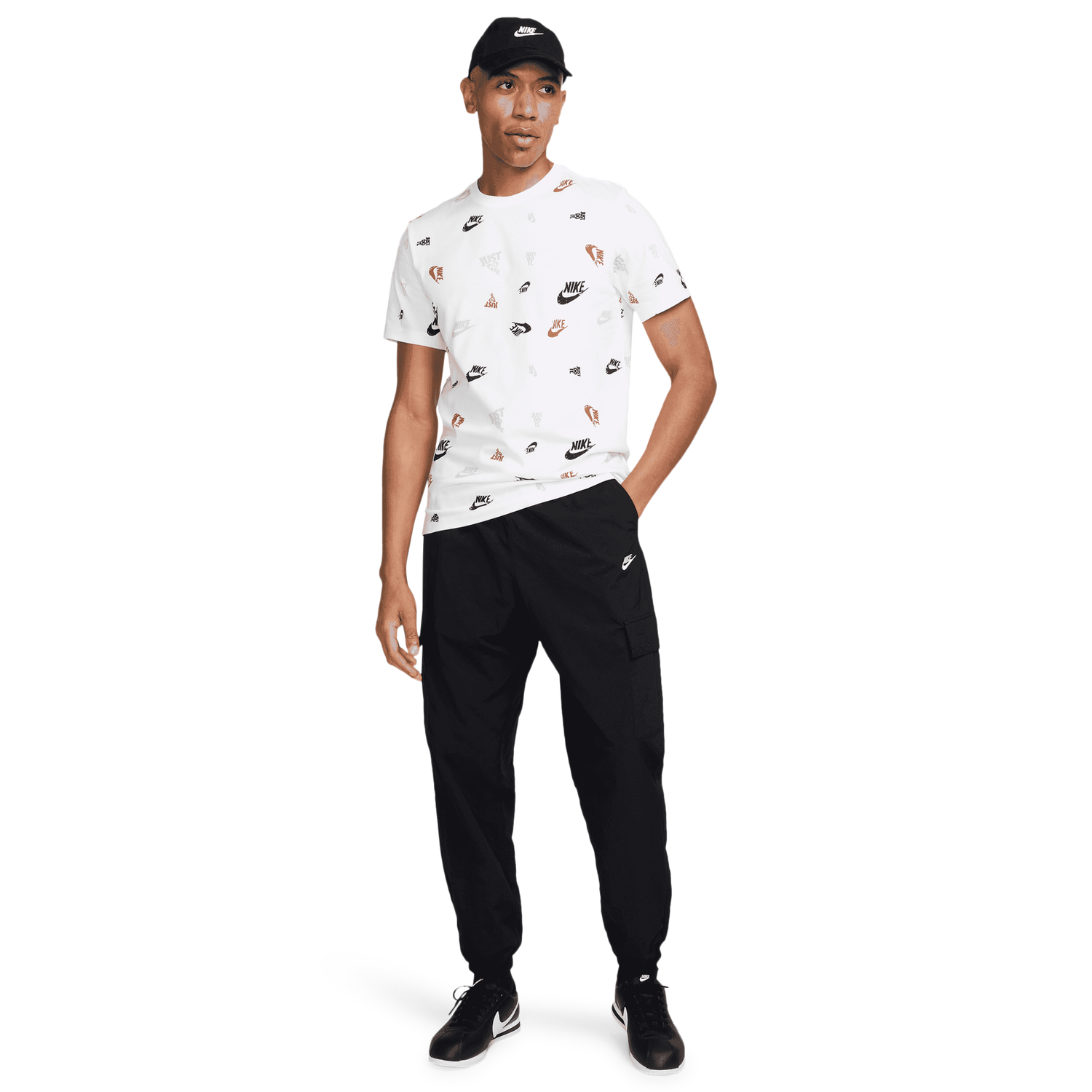 Nike Club Woven Cargo Pants - Men's - Black/White