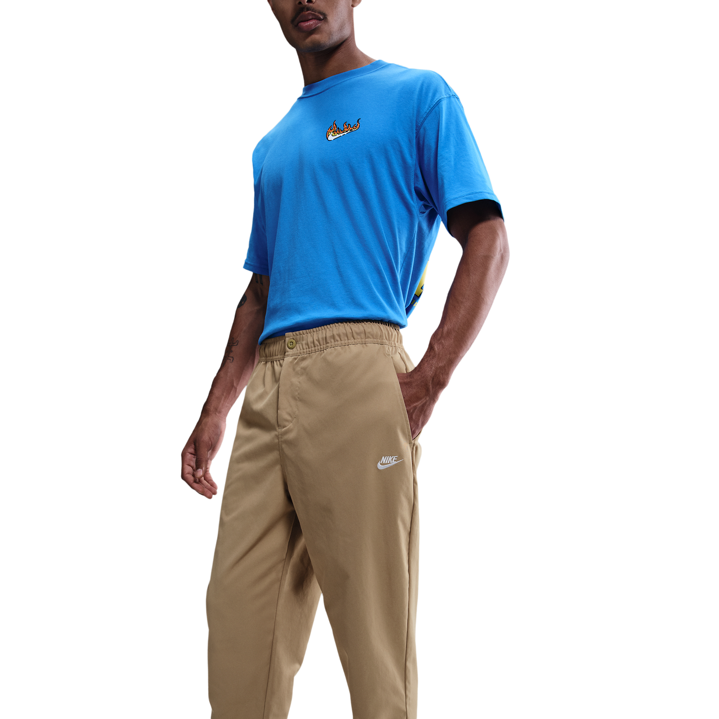Nike Club Woven Tapered Pants - Men's - Parachute Beige/White