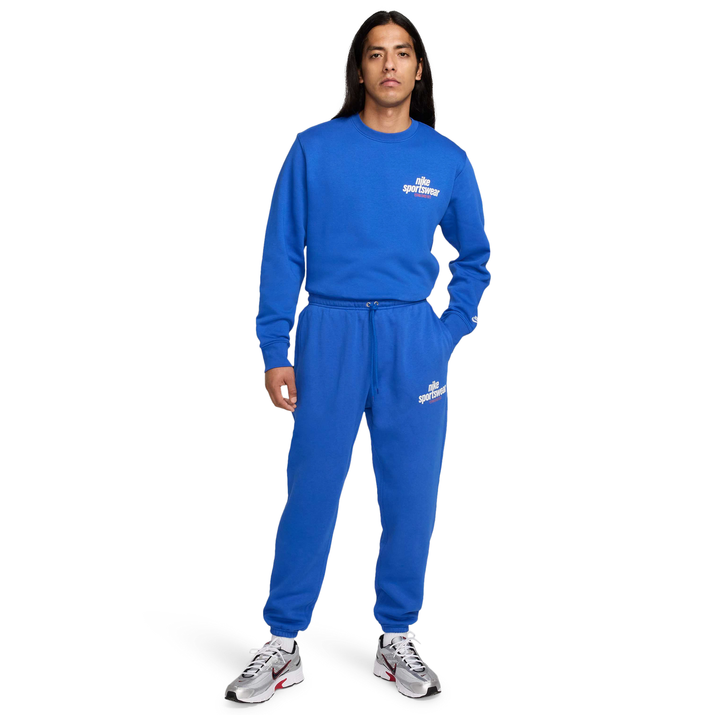 Nike NSW Club BB Crew GFX - Men's - Game Royal/White