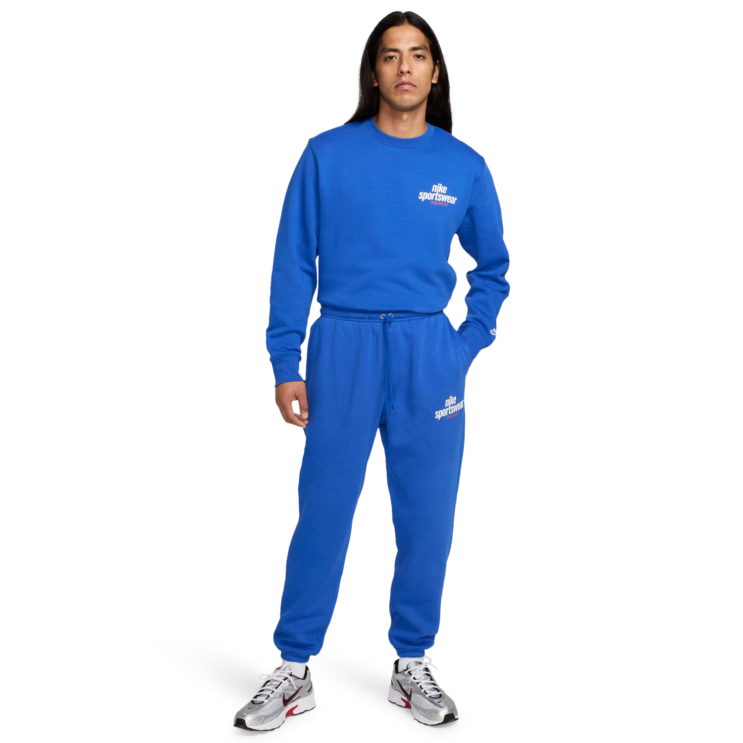 Nike NSW Club BB Crew GFX - Men's - Game Royal/White