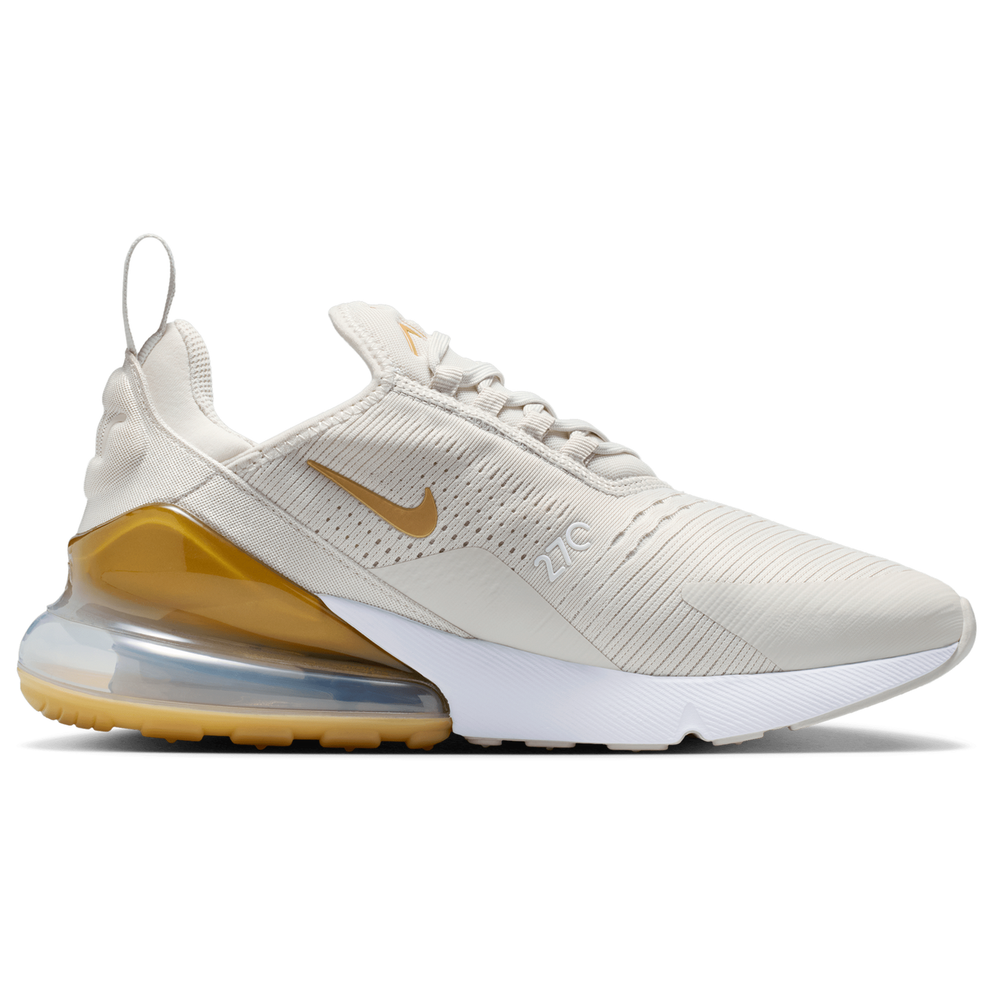 Nike Air Max 270 - Women's - White/Mtlc Gold/Lt Bone