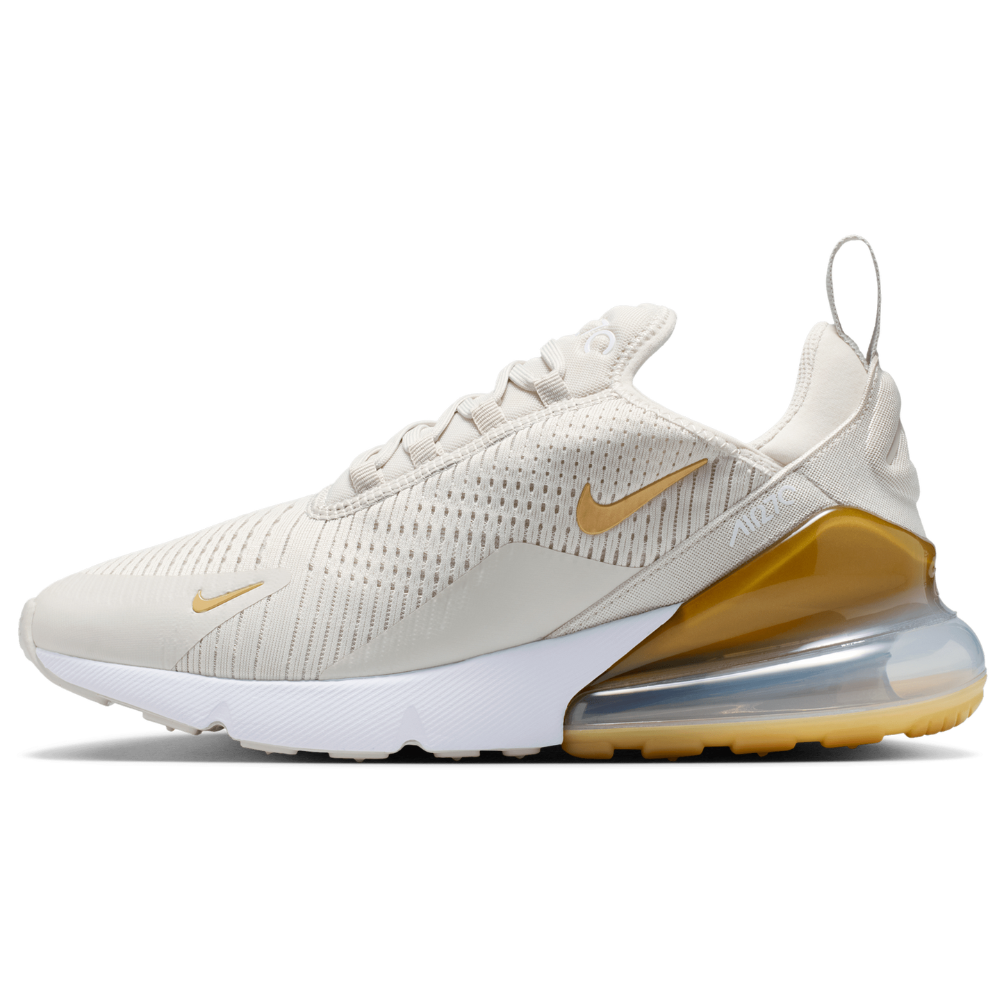 Nike Air Max 270 - Women's - White/Mtlc Gold/Lt Bone