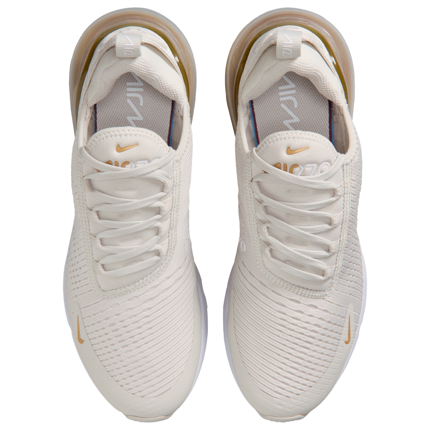 Nike Air Max 270 - Women's - White/Mtlc Gold/Lt Bone