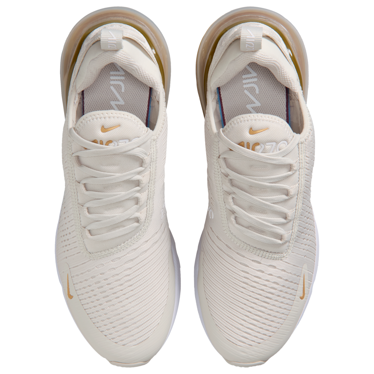 Nike Air Max 270 - Women's - White/Mtlc Gold/Lt Bone