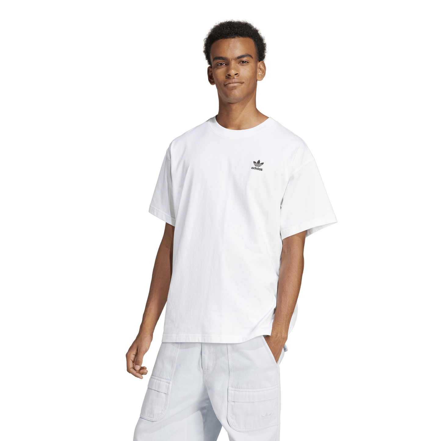 adidas Trefoil Essentials OS T-Shirt - Men's - White/Black