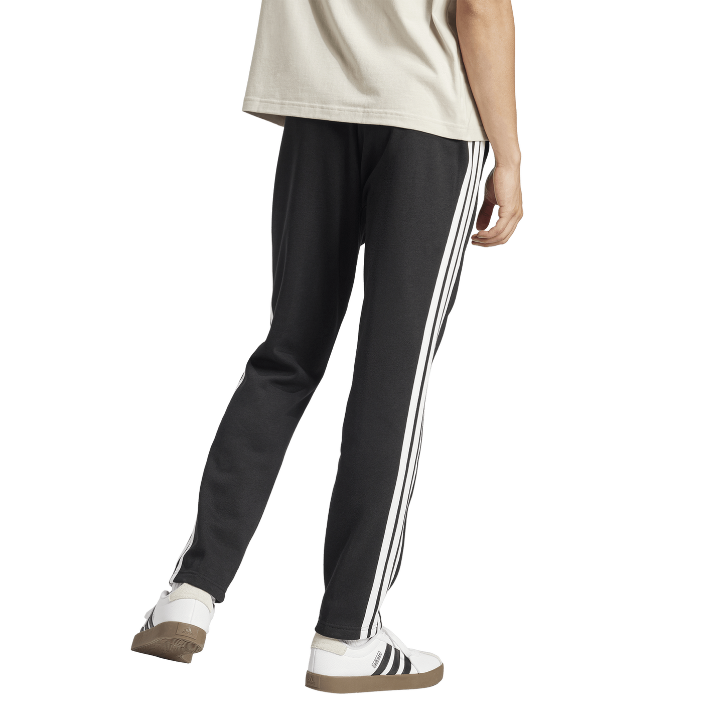 adidas Essentials 3-Stripes Fleece Open Hem Pants - Men's - Black/White