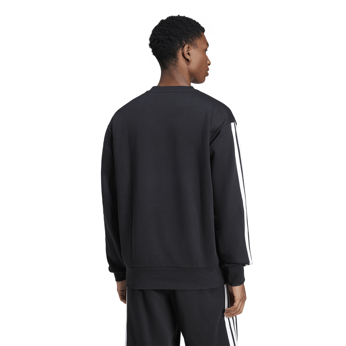 adidas Essentials 3-Stripes Fleece Sweatshirt - Men's - Black/White