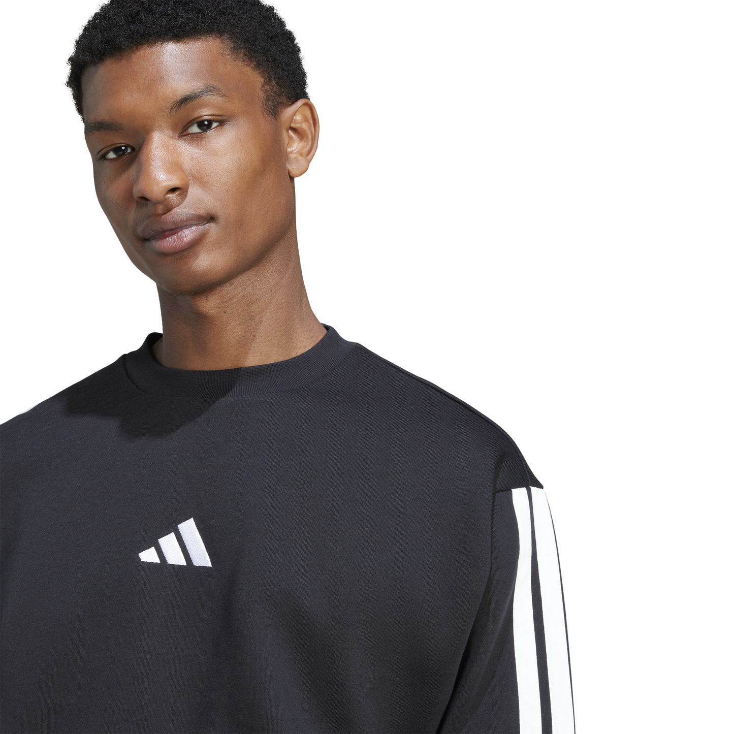 adidas Essentials 3-Stripes Fleece Sweatshirt - Men's - Black/White