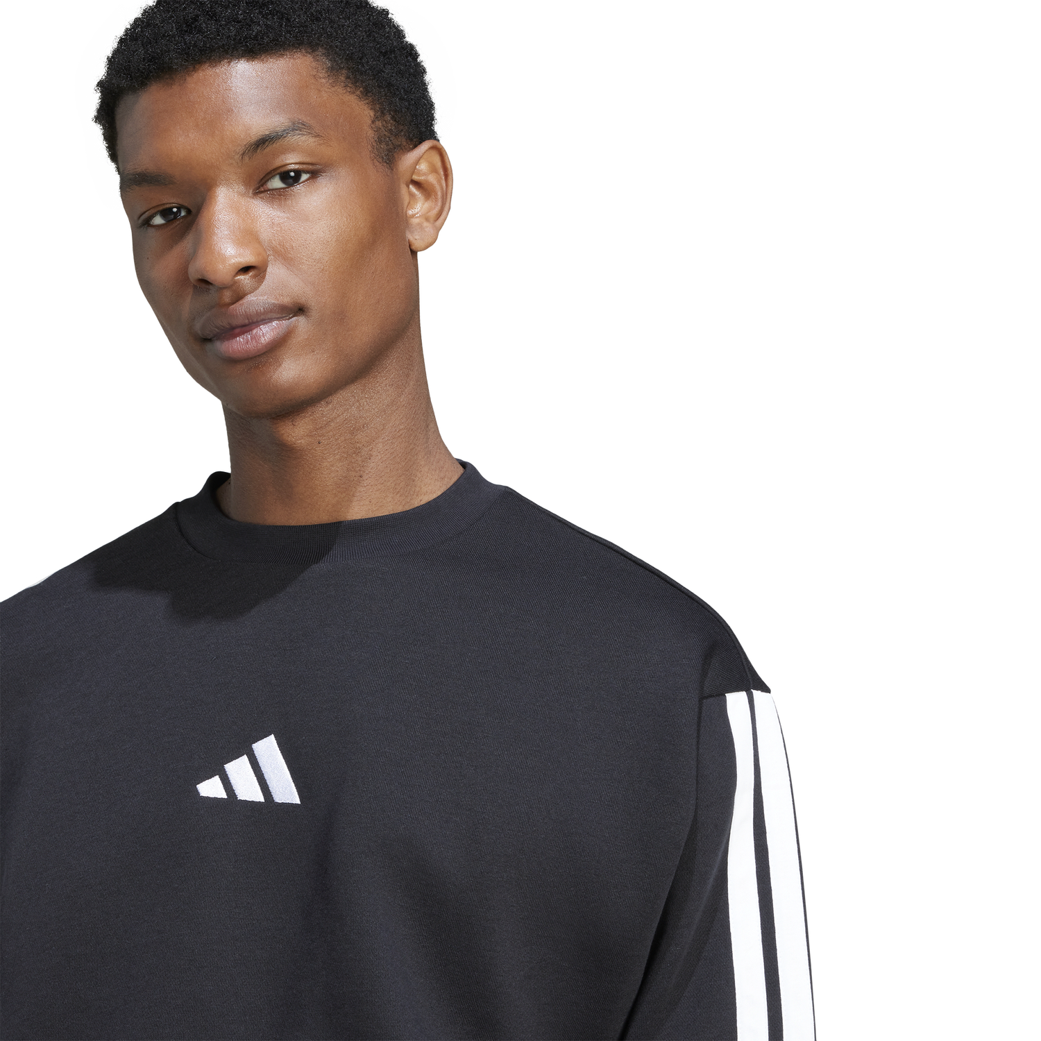 adidas Essentials 3-Stripes Fleece Sweatshirt - Men's - Black/White