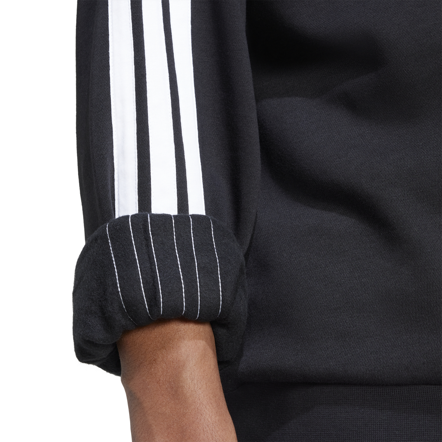 adidas Essentials 3-Stripes Fleece Sweatshirt - Men's - Black/White