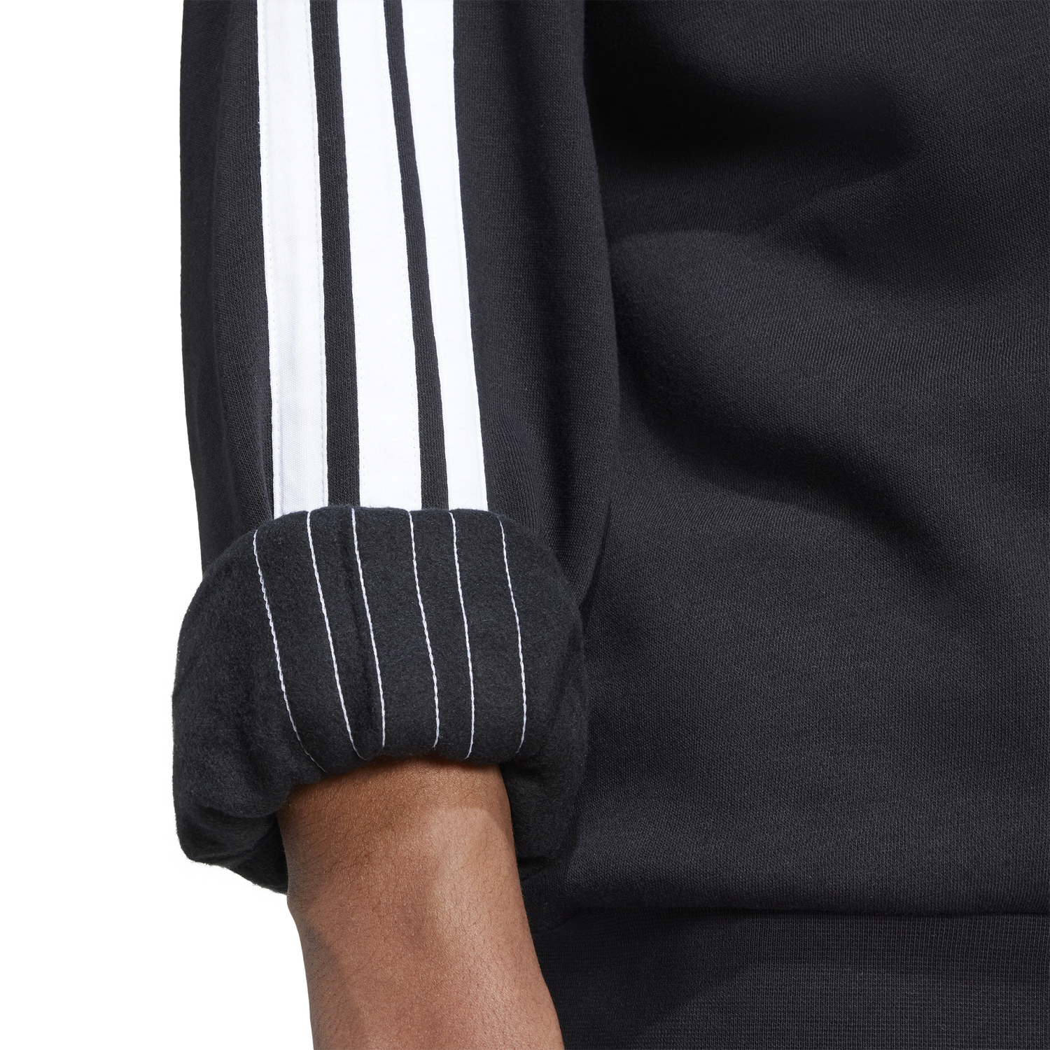 adidas Essentials 3-Stripes Fleece Sweatshirt - Men's - Black/White