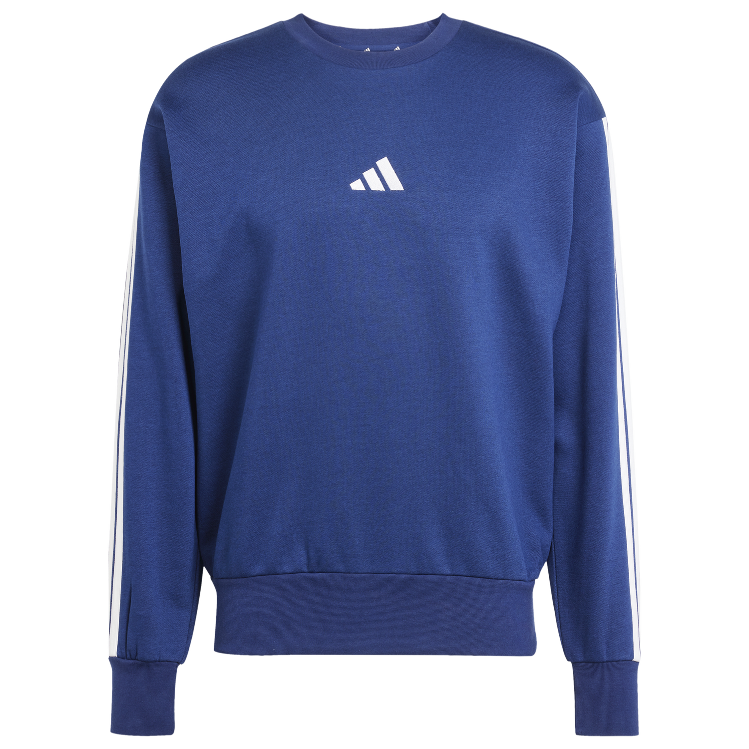adidas Essentials 3-Stripes Fleece Sweatshirt - Men's - Dark Blue/White