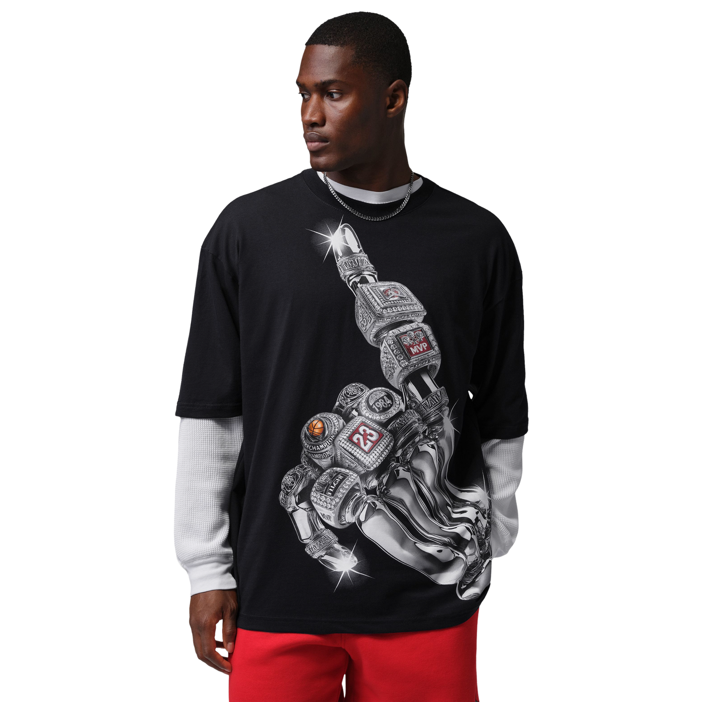 Jordan AJ8 1996 Oversized Short Sleeve T-Shirt - Men's - Black
