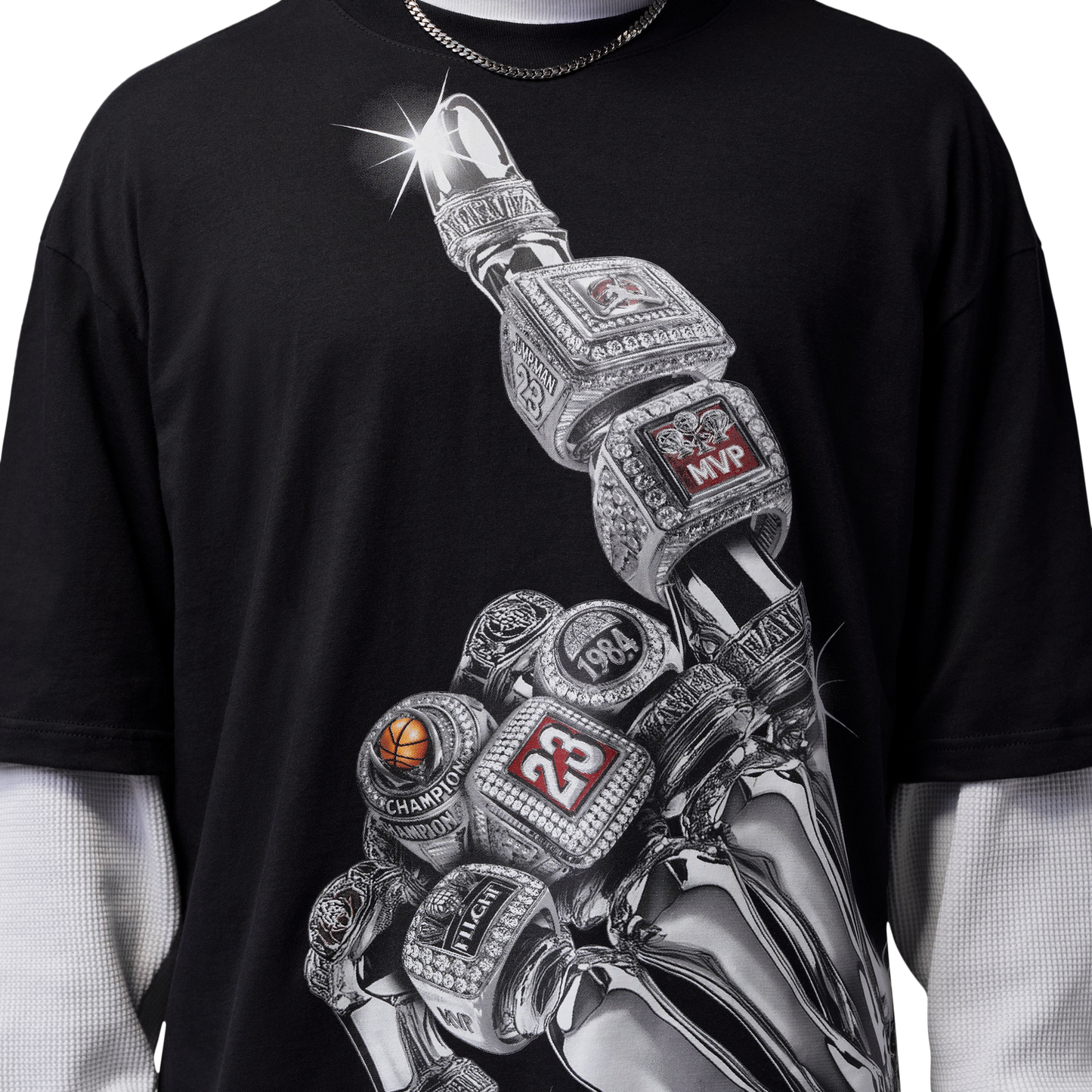 Jordan AJ8 1996 Oversized Short Sleeve T-Shirt - Men's - Black