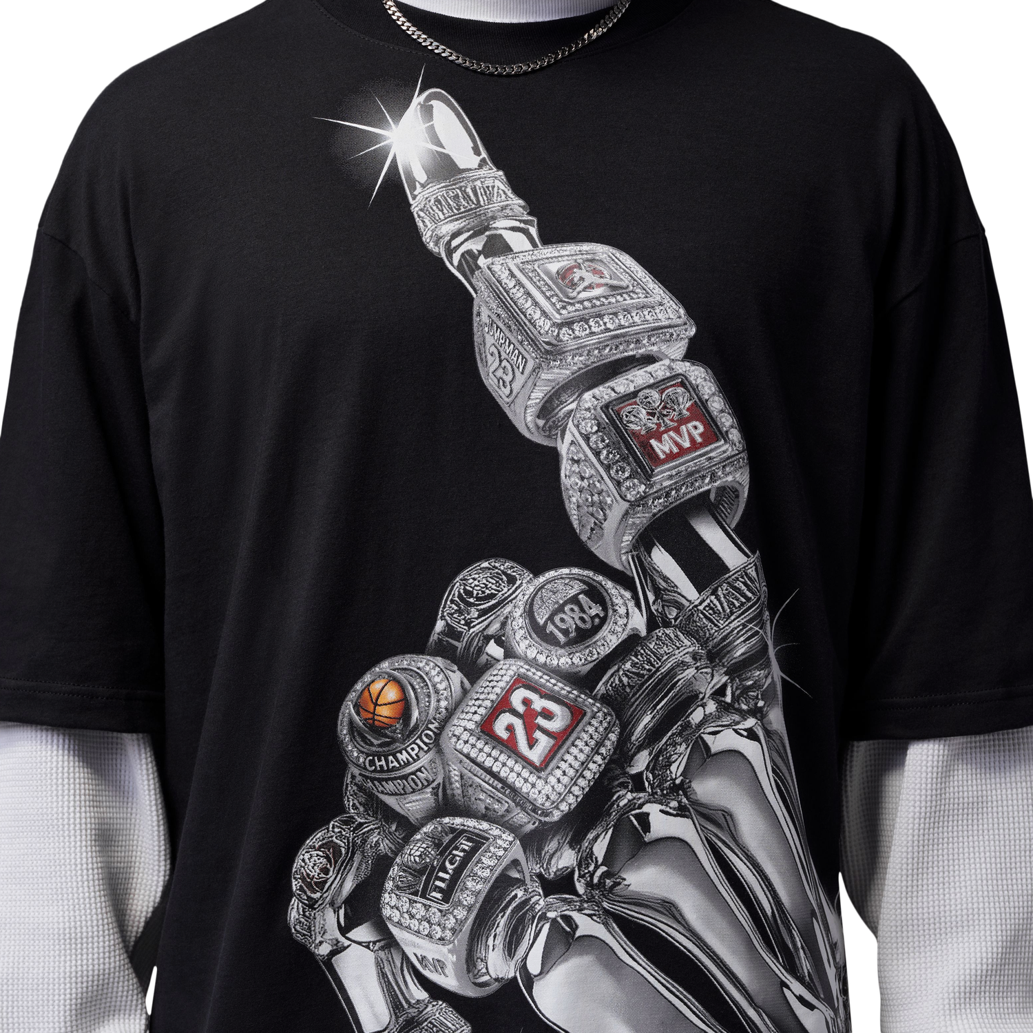 Jordan AJ8 1996 Oversized Short Sleeve T-Shirt - Men's - Black