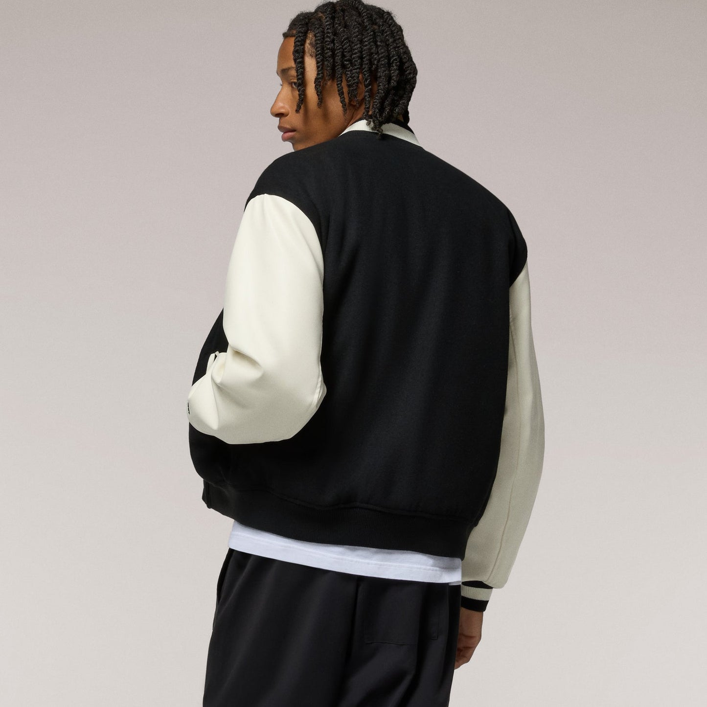 LCKR The Five One Two Varsity Jacket - Men's - Egret/Black