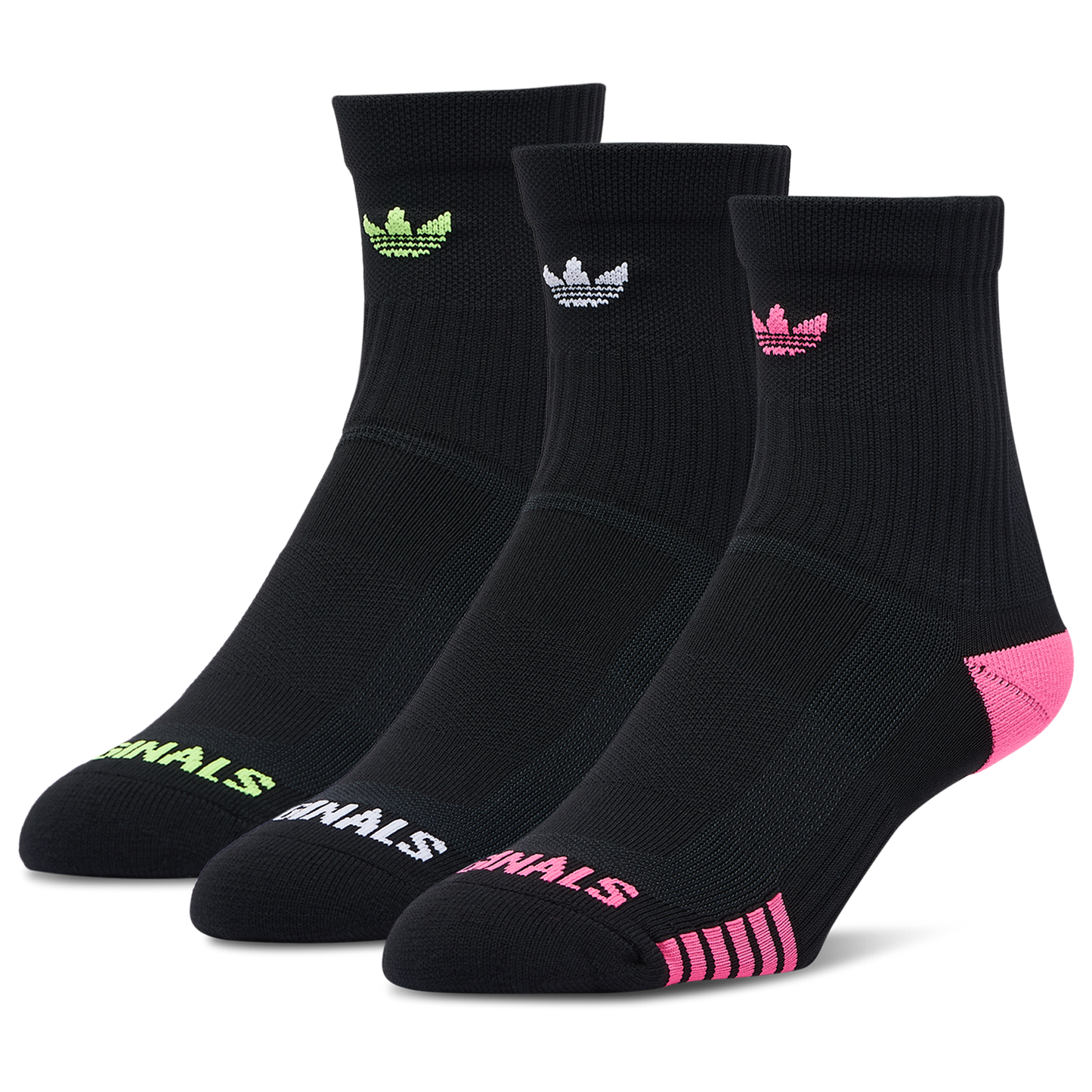 adidas Originals Trefoil 3 Pack Tech Quarter Socks - Men's - Black/Multi