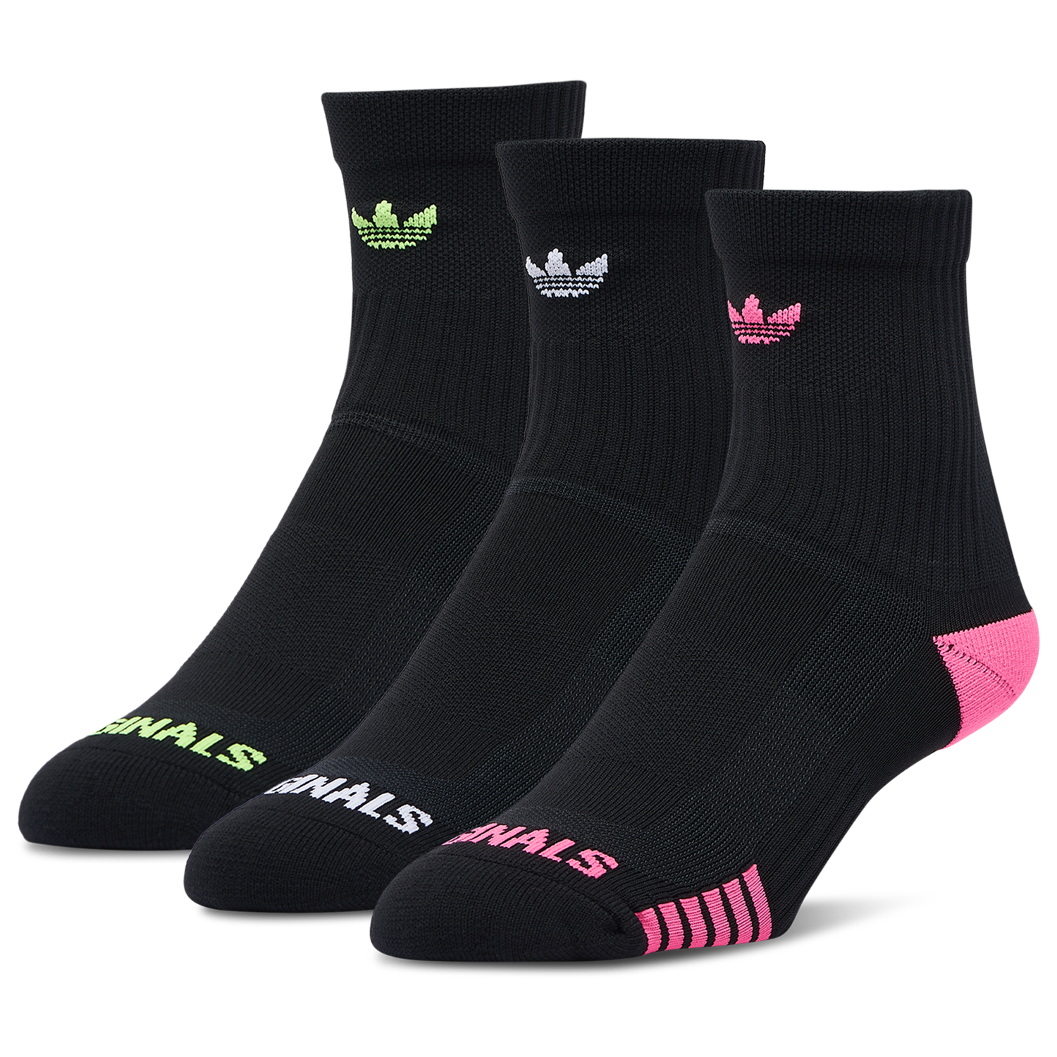 adidas Originals Trefoil 3 Pack Tech Quarter Socks - Men's - Black/Multi