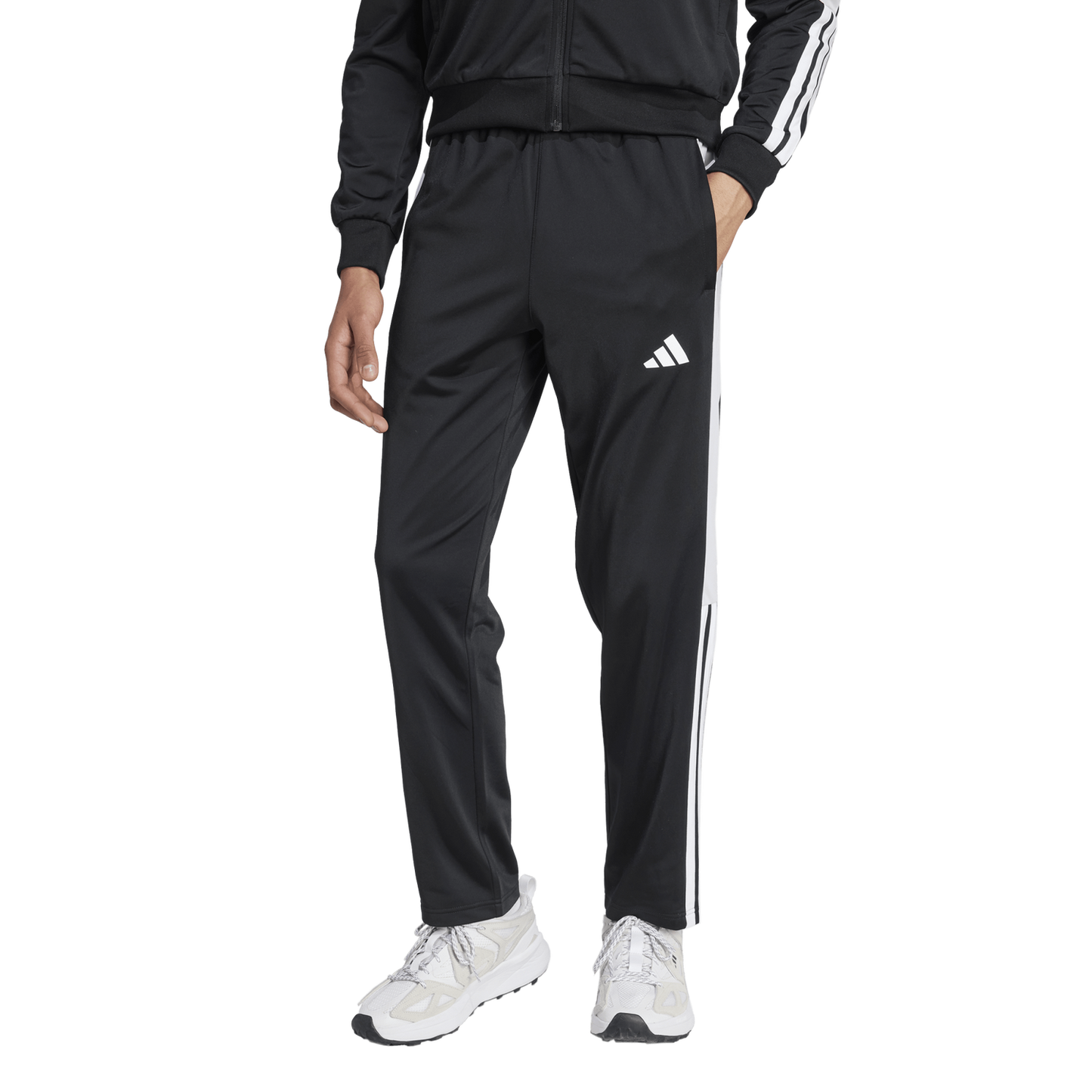 adidas 3-Stripes Colorblock Snap Pants - Men's - White/Black