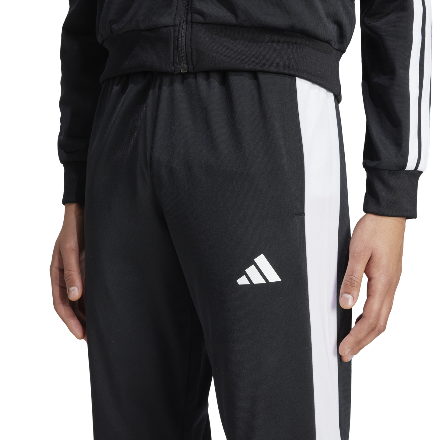 adidas 3-Stripes Colorblock Snap Pants - Men's - White/Black