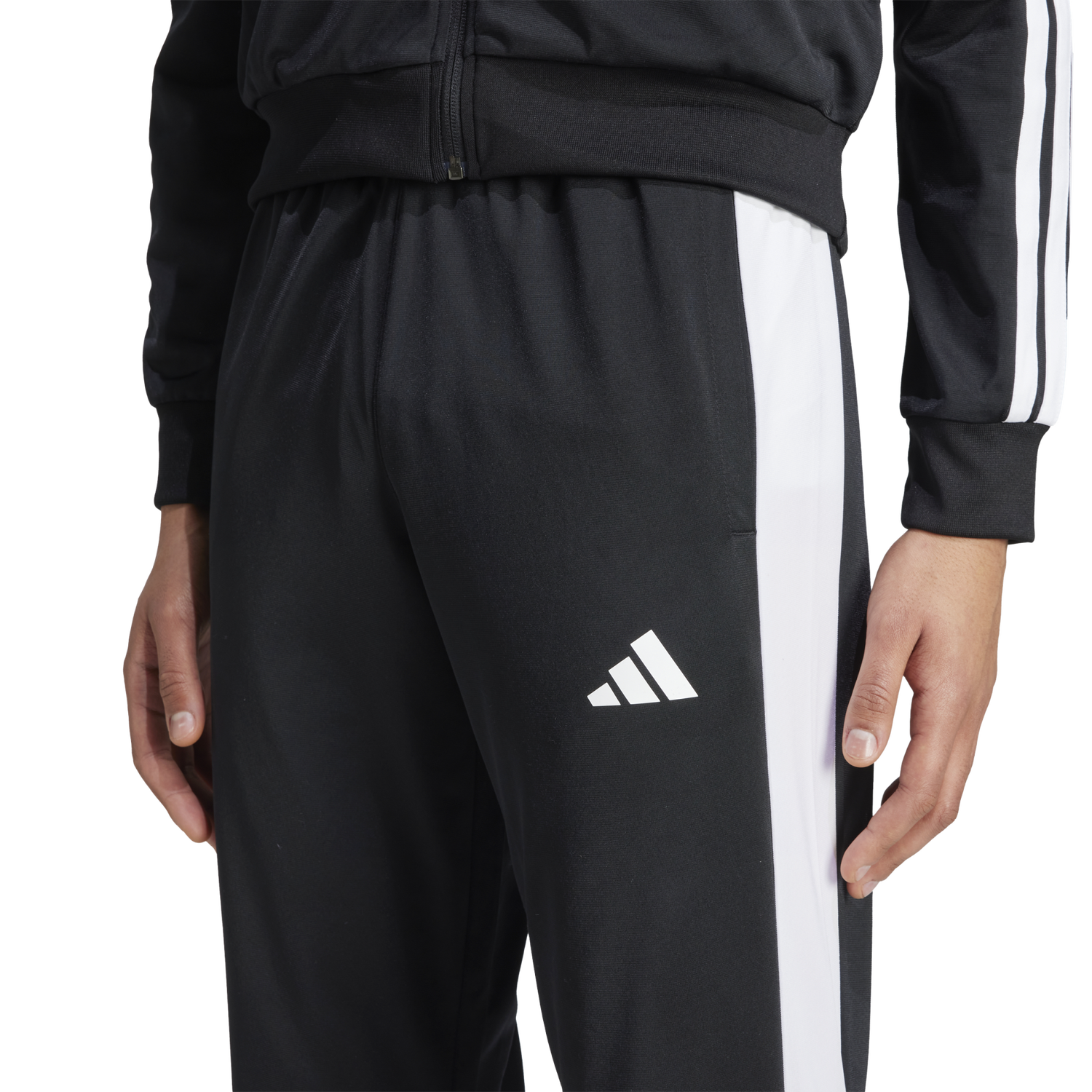 adidas 3-Stripes Colorblock Snap Pants - Men's - White/Black