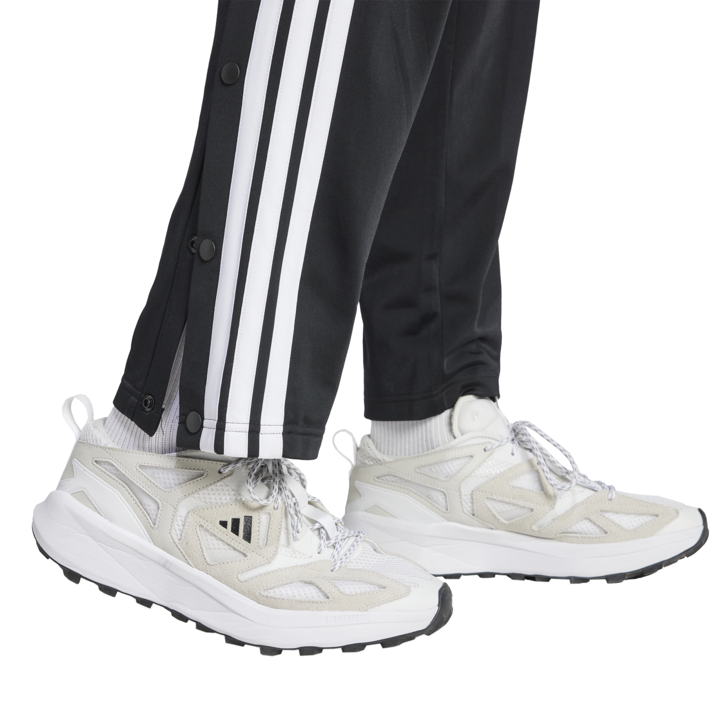 adidas 3-Stripes Colorblock Snap Pants - Men's - White/Black