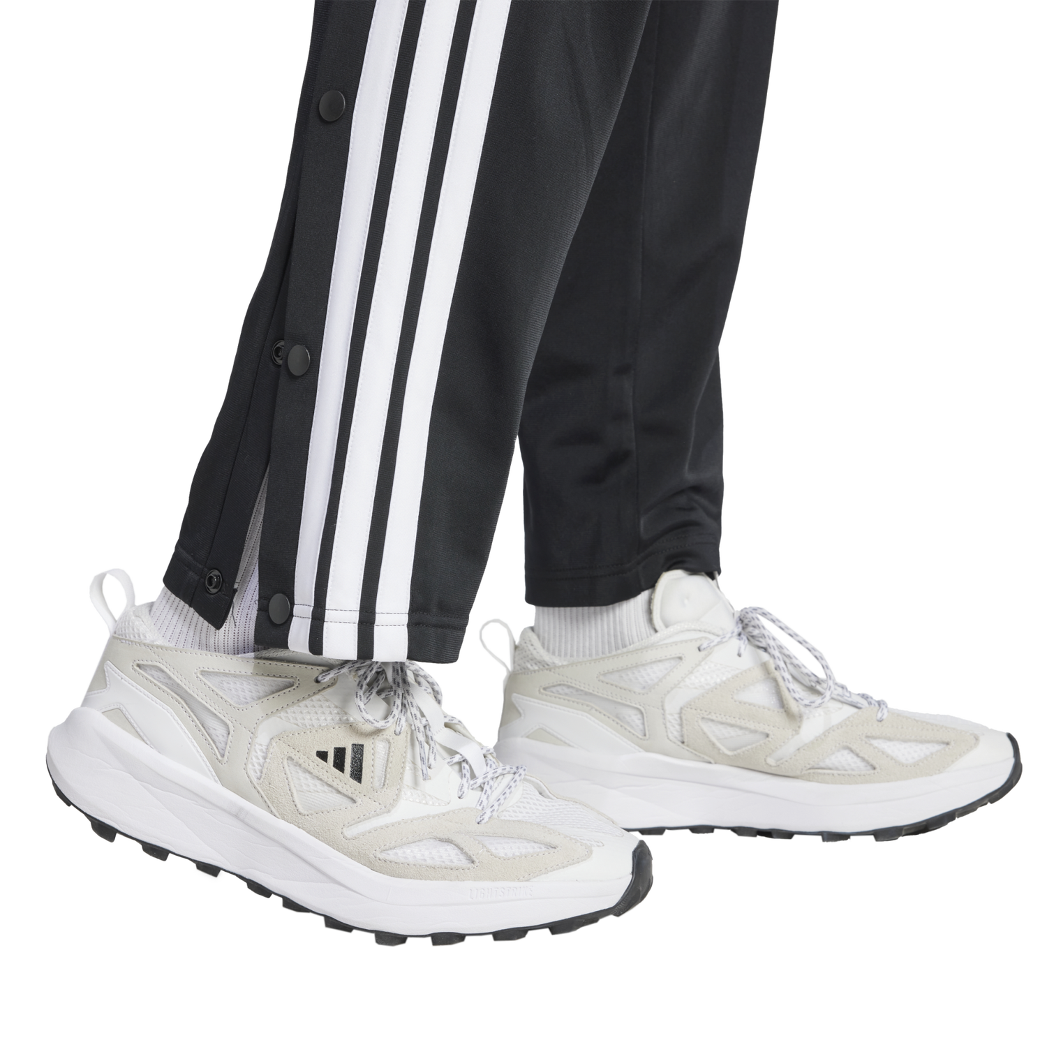 adidas 3-Stripes Colorblock Snap Pants - Men's - White/Black