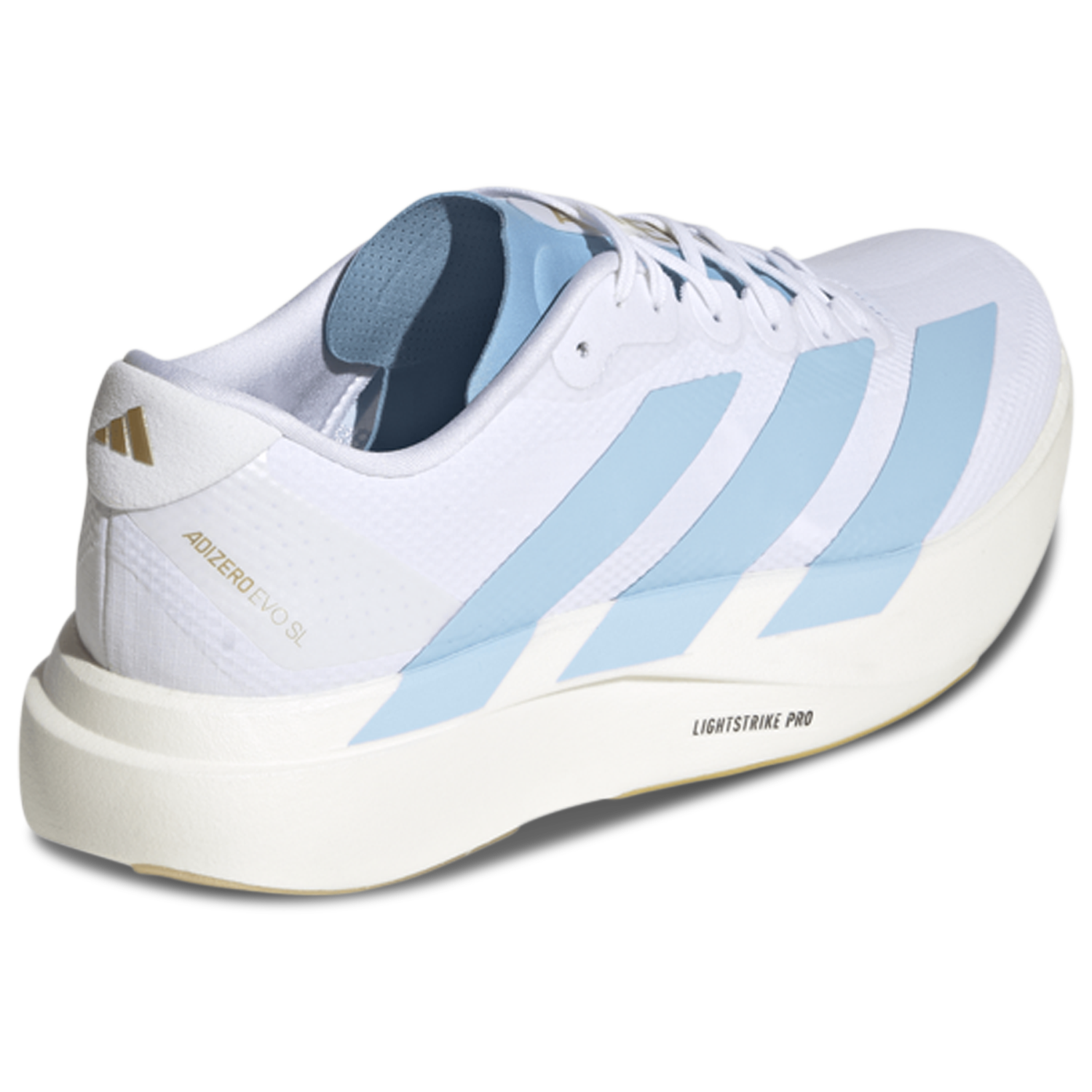 adidas Adizero Evo SL Woven - Men's - Clear Blue/Matte Gold/Footwear White