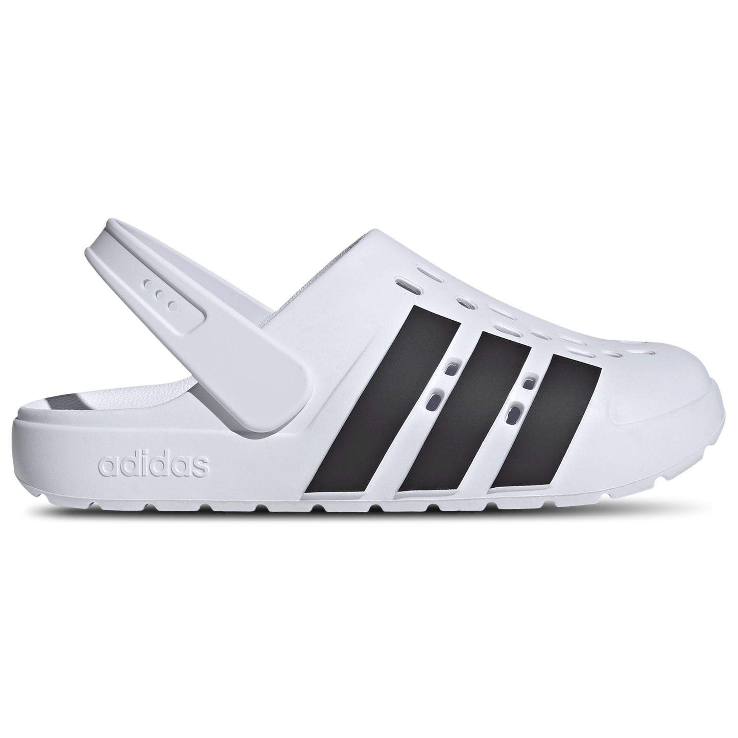 adidas Adilette Clogs - Men's - White/Black