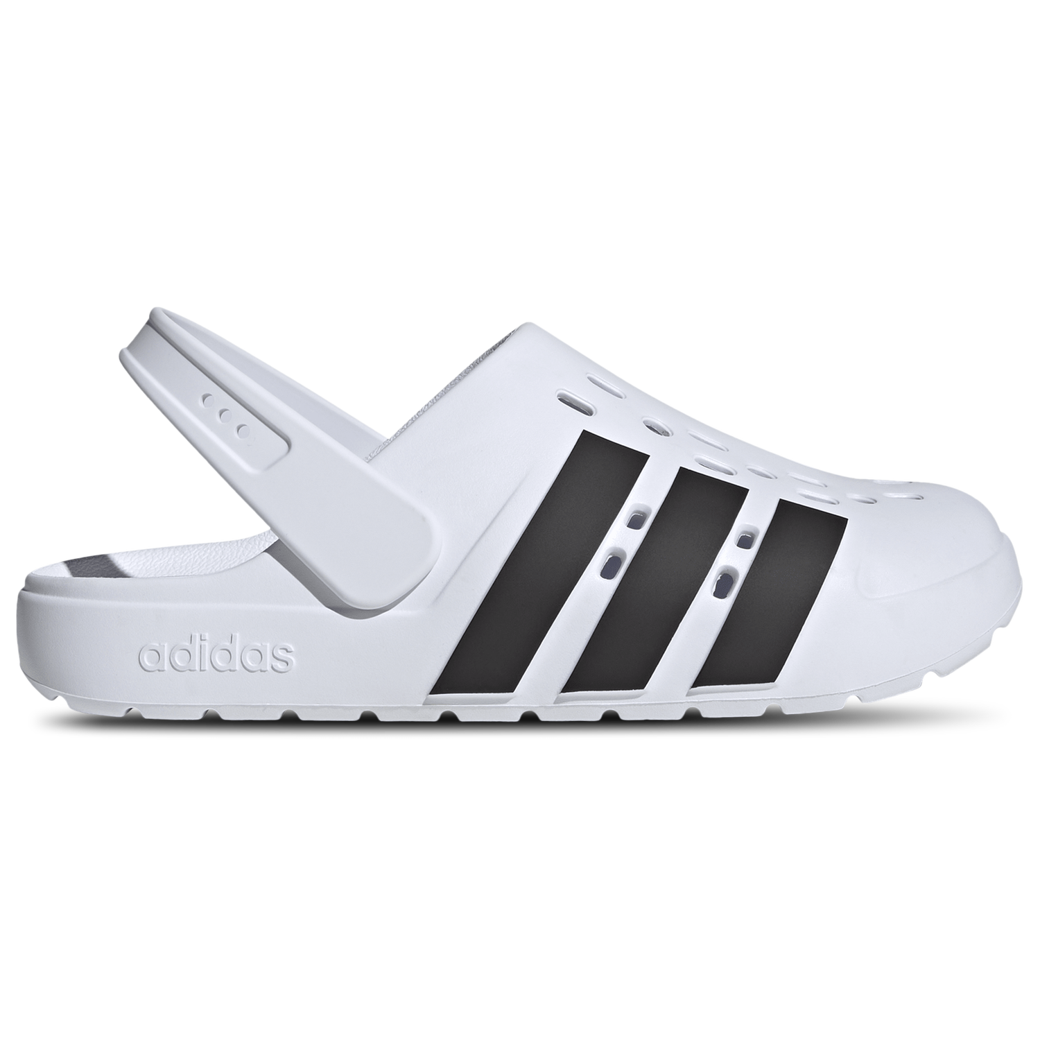 adidas Adilette Clogs - Men's - White/Black