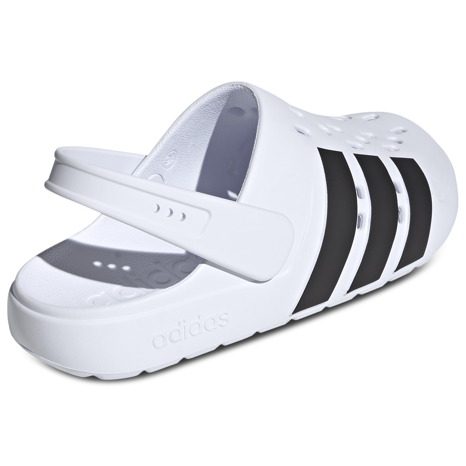 adidas Adilette Clogs - Men's - White/Black