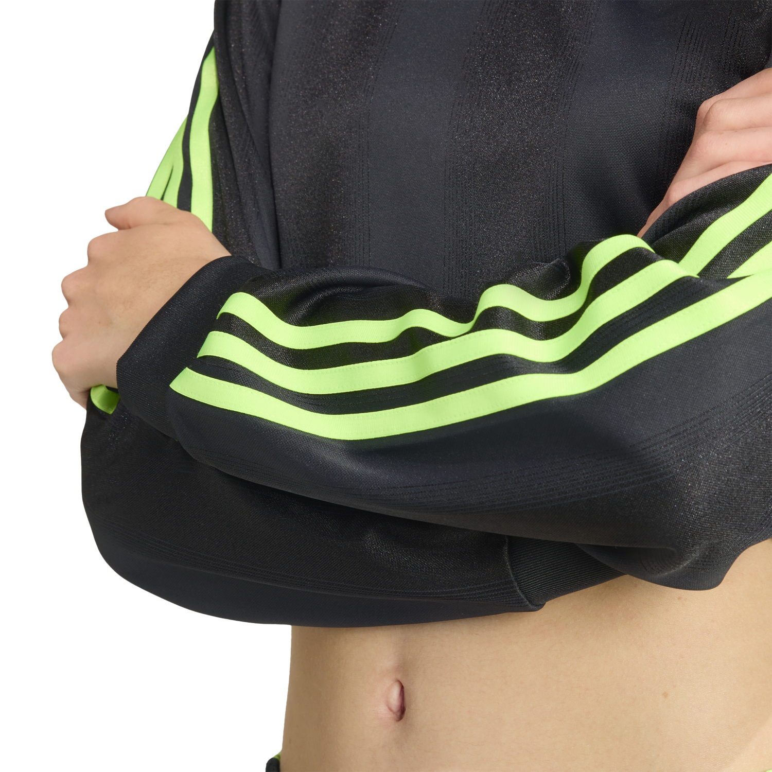 adidas Jacquard Long Sleeve T-Shirt - Women's - Black/Volt