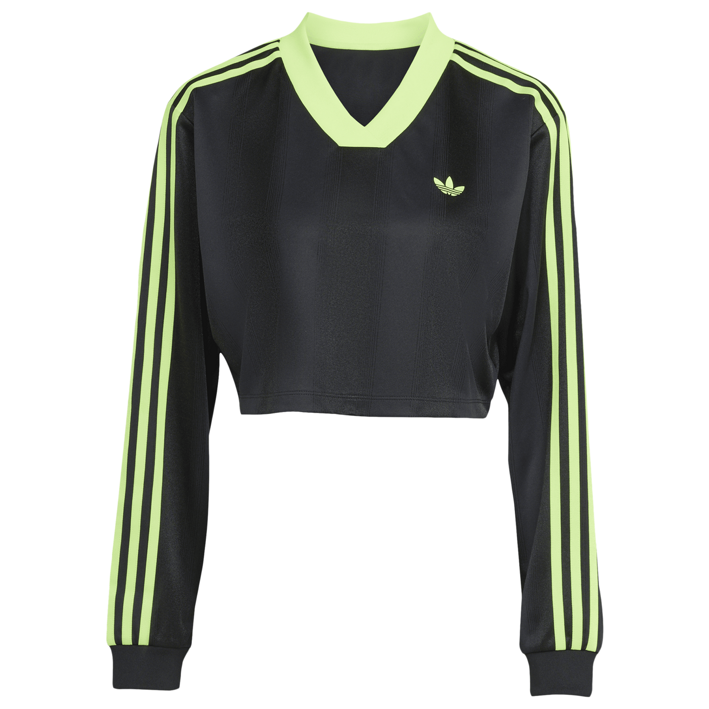 adidas Jacquard Long Sleeve T-Shirt - Women's - Black/Volt