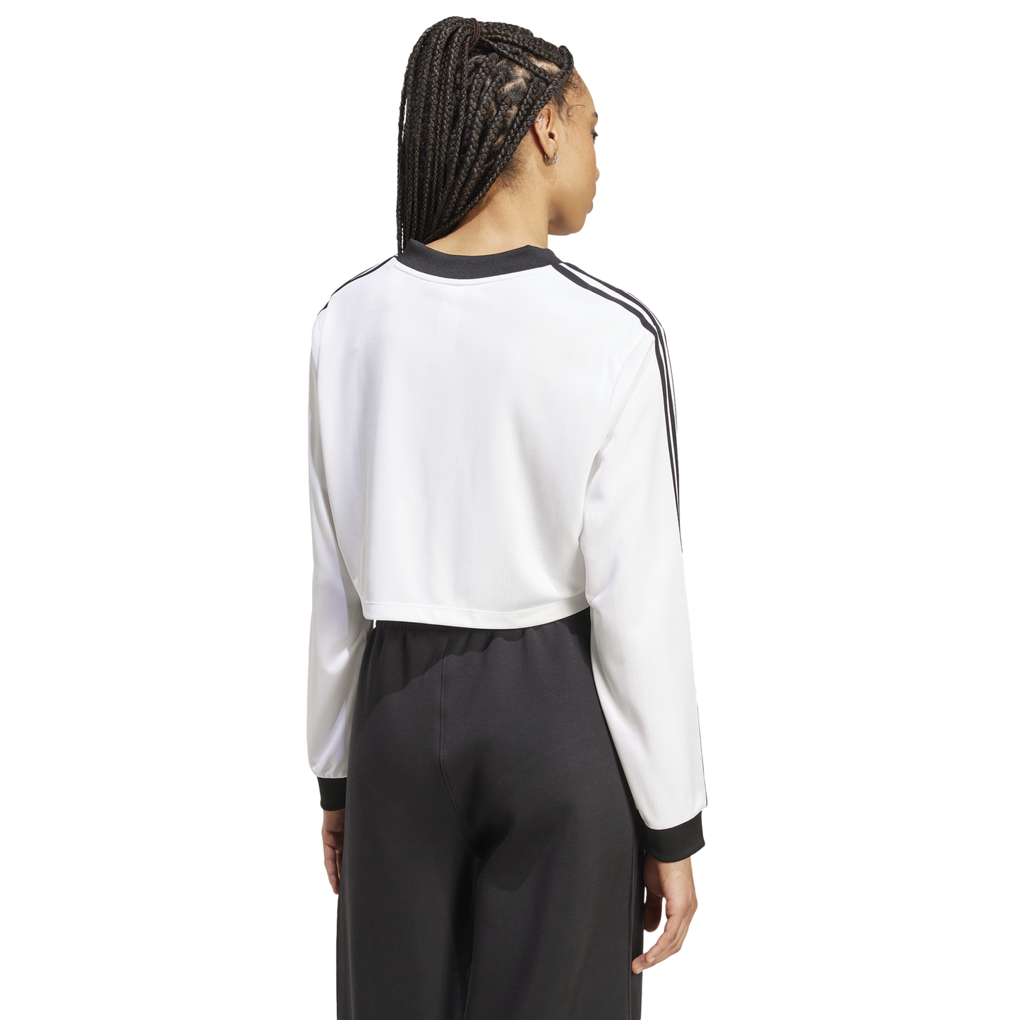 adidas Jacquard Long Sleeve T-Shirt - Women's - White/Black