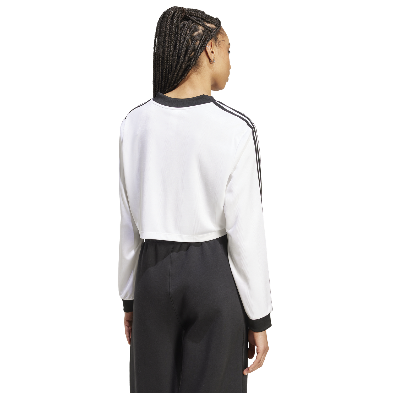 adidas Jacquard Long Sleeve T-Shirt - Women's - White/Black