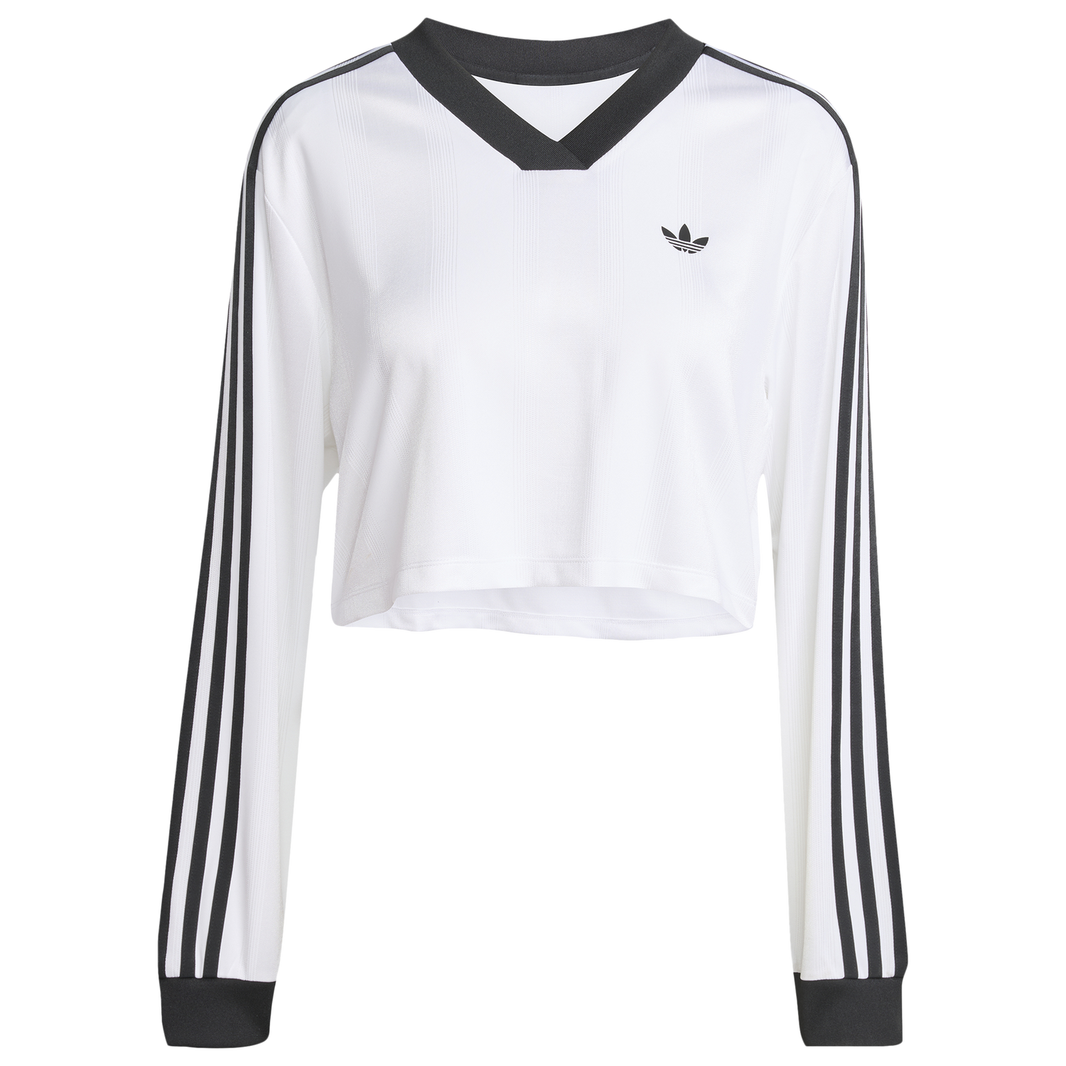 adidas Jacquard Long Sleeve T-Shirt - Women's - White/Black