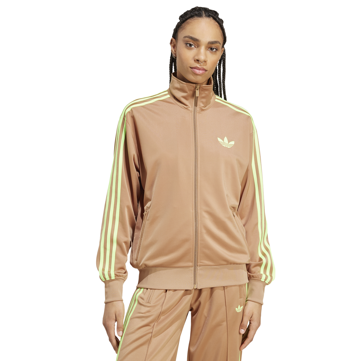 adidas Originals adicolor Firebird Track Top - Women's - Cardboard/Signal Green