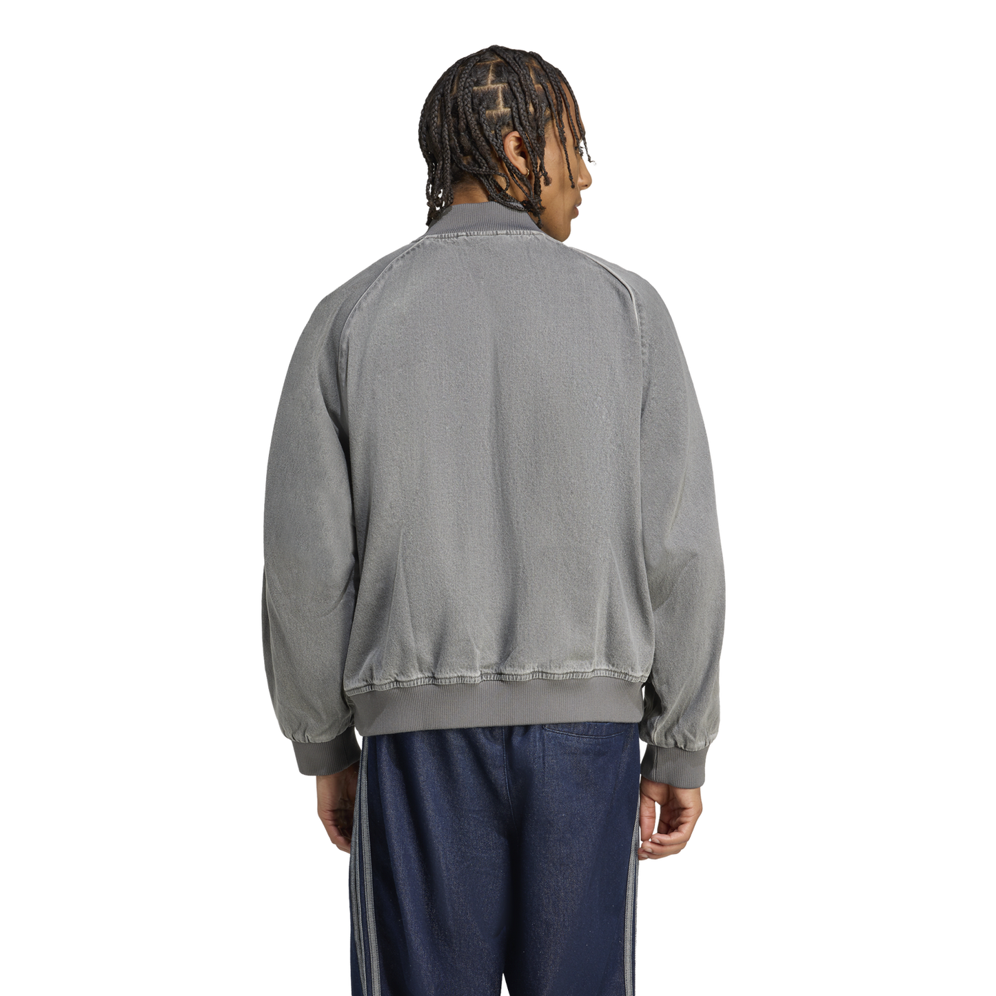 adidas Originals SST Denim Oversize Track Top - Men's - Denim Stone/Black