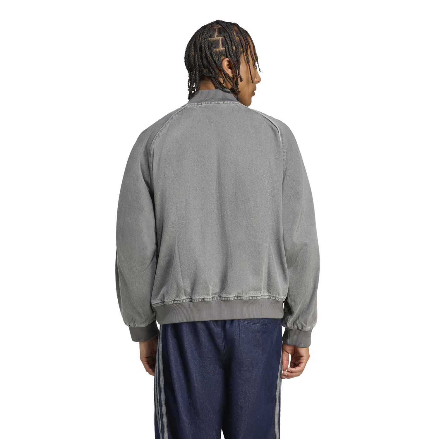 adidas Originals SST Denim Oversize Track Top - Men's - Denim Stone/Black