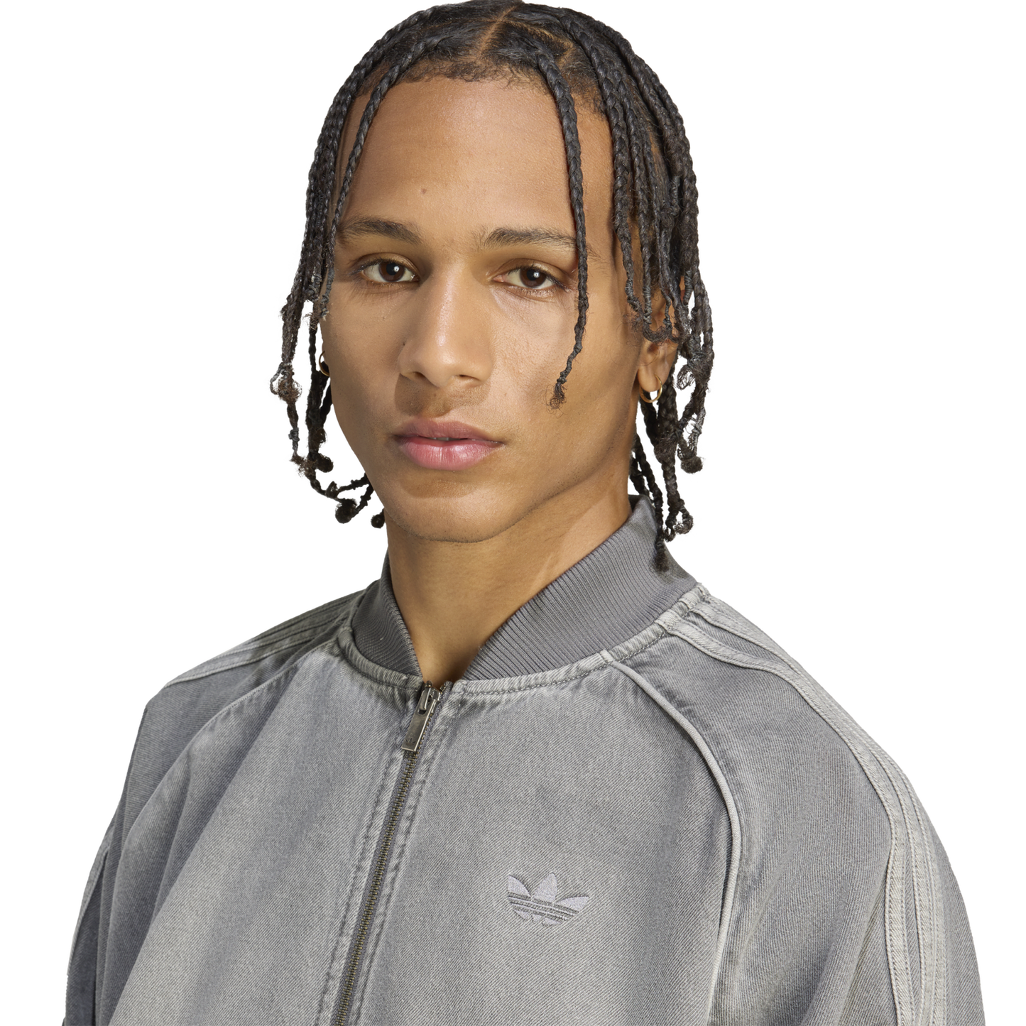adidas Originals SST Denim Oversize Track Top - Men's - Denim Stone/Black