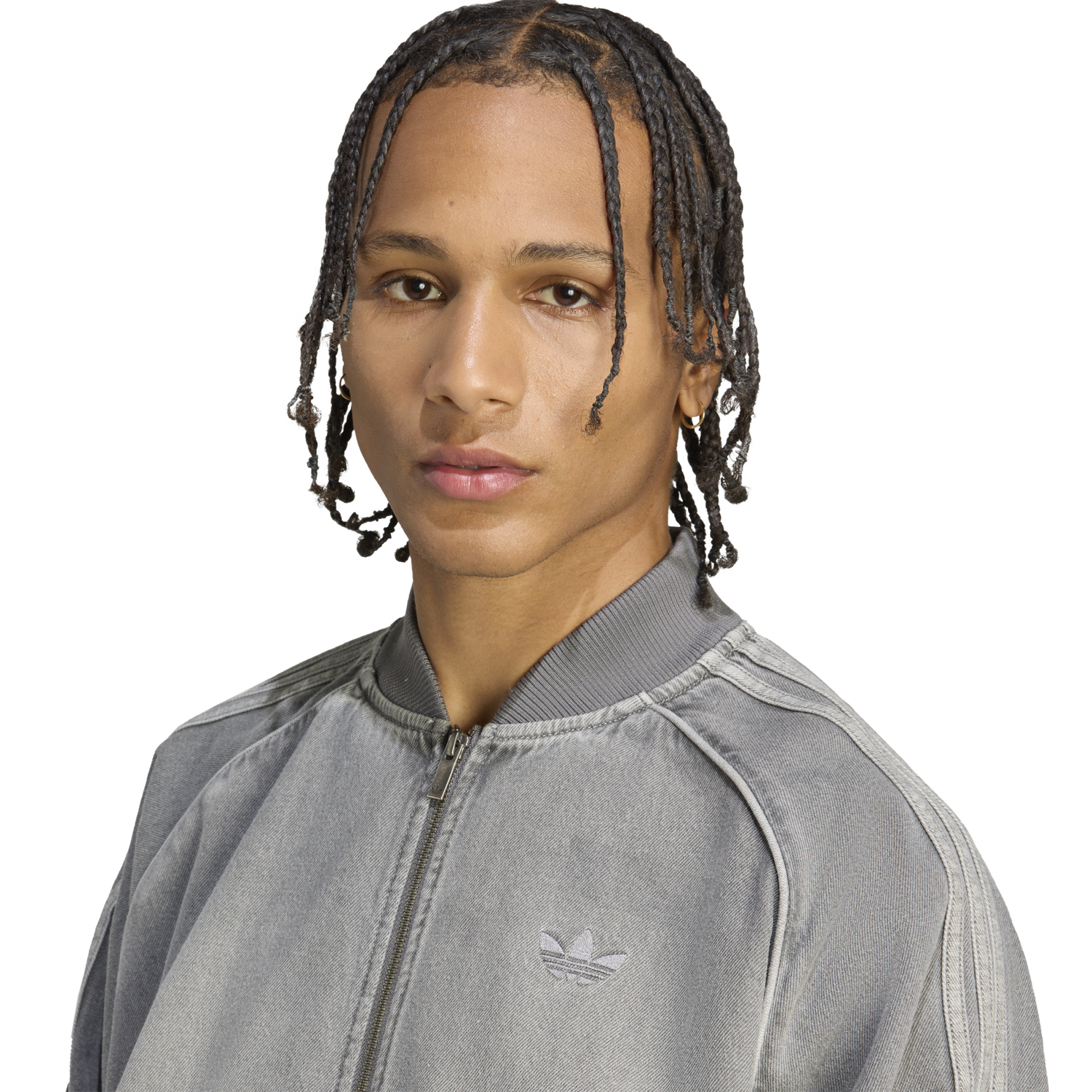 adidas Originals SST Denim Oversize Track Top - Men's - Denim Stone/Black