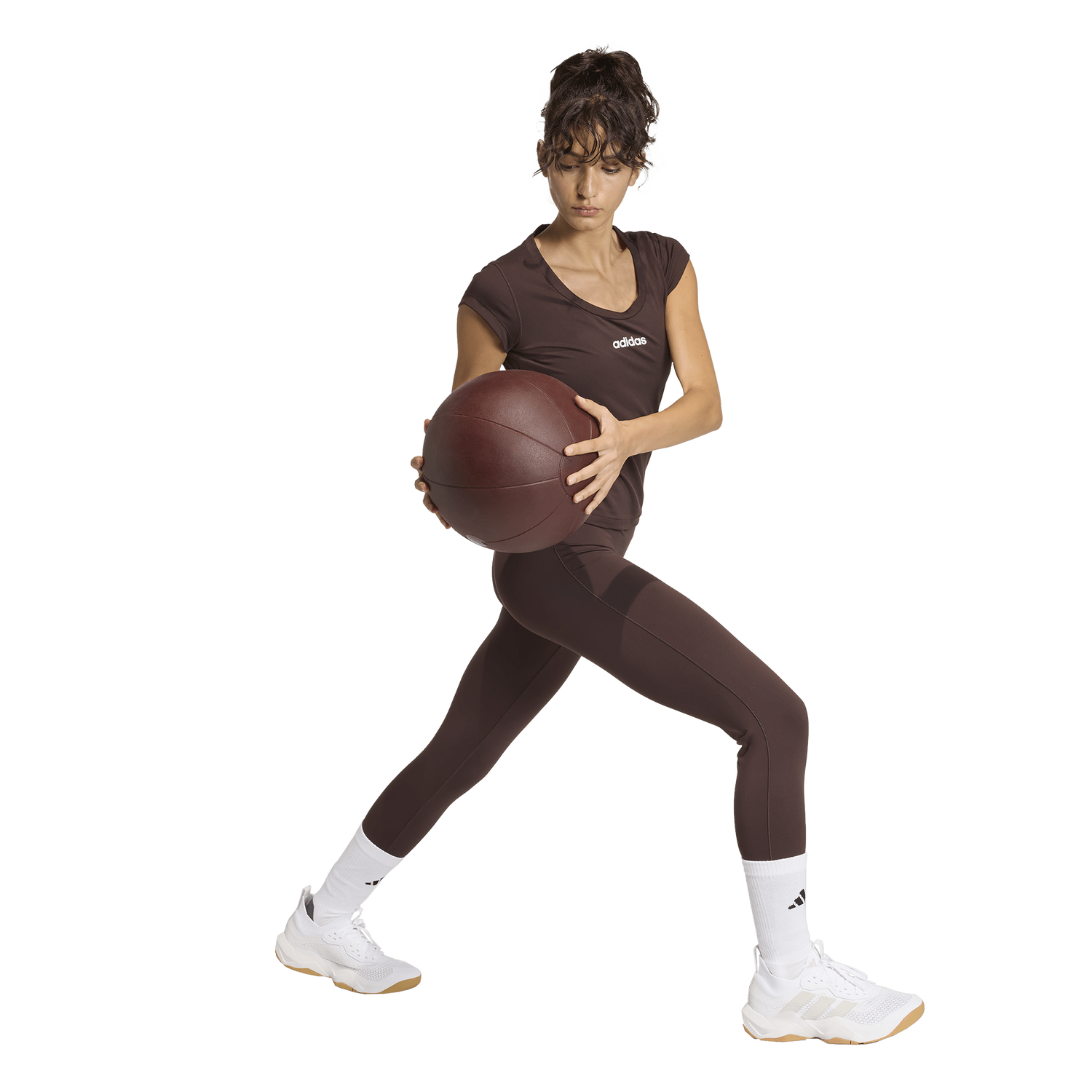 adidas Hyperglam Traning Baby T-Shirt - Women's - Aurora Coffee